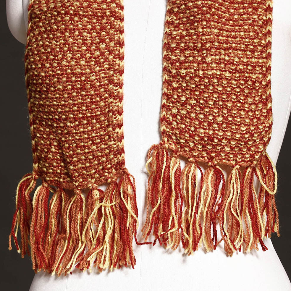 Kumaun Hand Knitted Woolen Muffler (66 in)