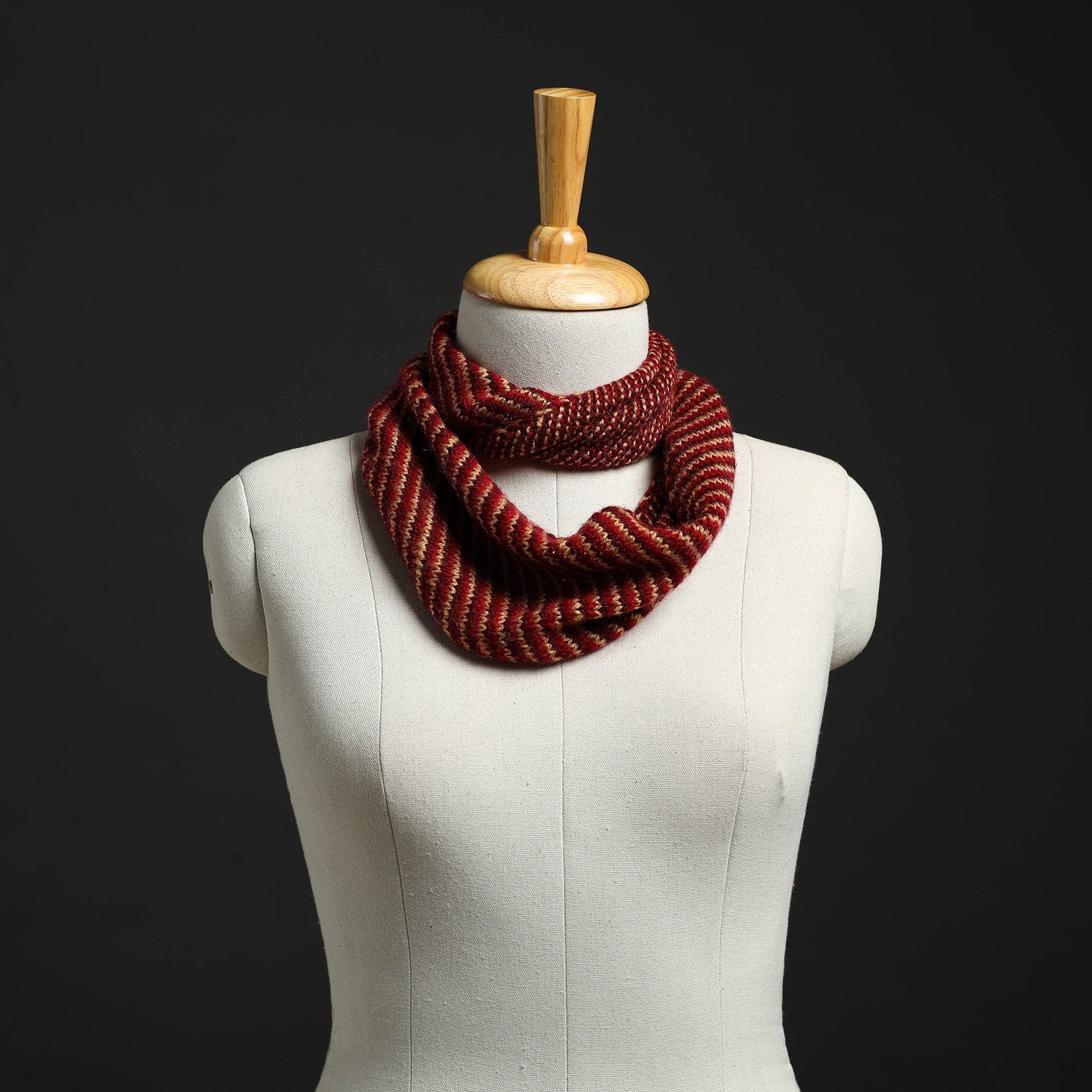 Brown Kumaun Hand Knitted Woolen Neck Warmer