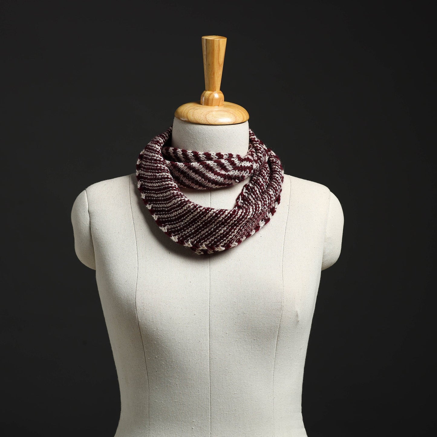 Brown Kumaun Hand Knitted Woolen Neck Warmer