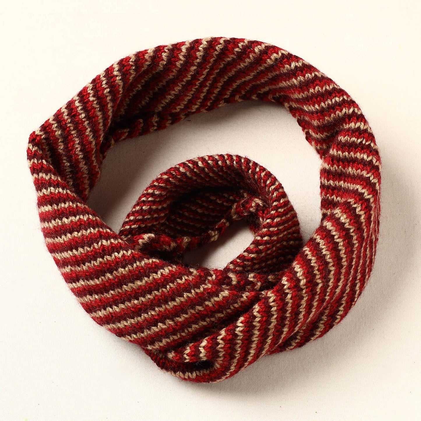 Kumaun Brown Hand Knitted Woolen Neck Warmer