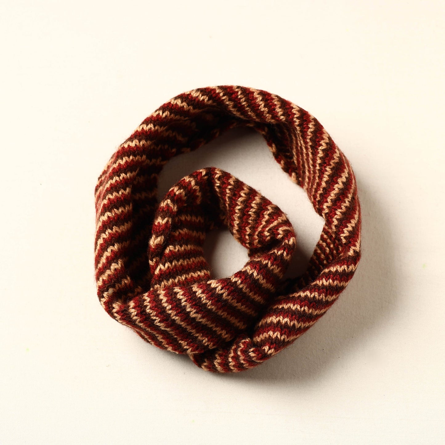 Brown Kumaun Hand Knitted Woolen Neck Warmer