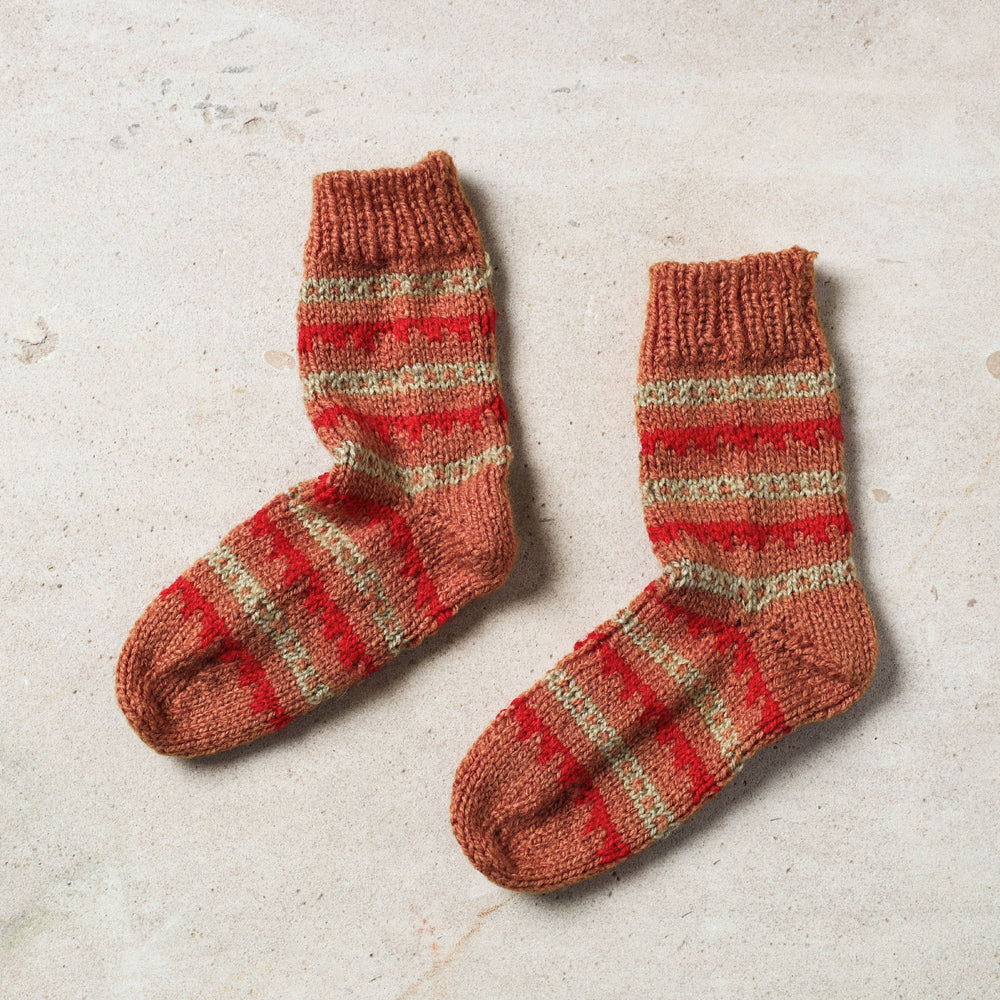 Brown Kumaun Hand Knitted Woolen Socks - Kids