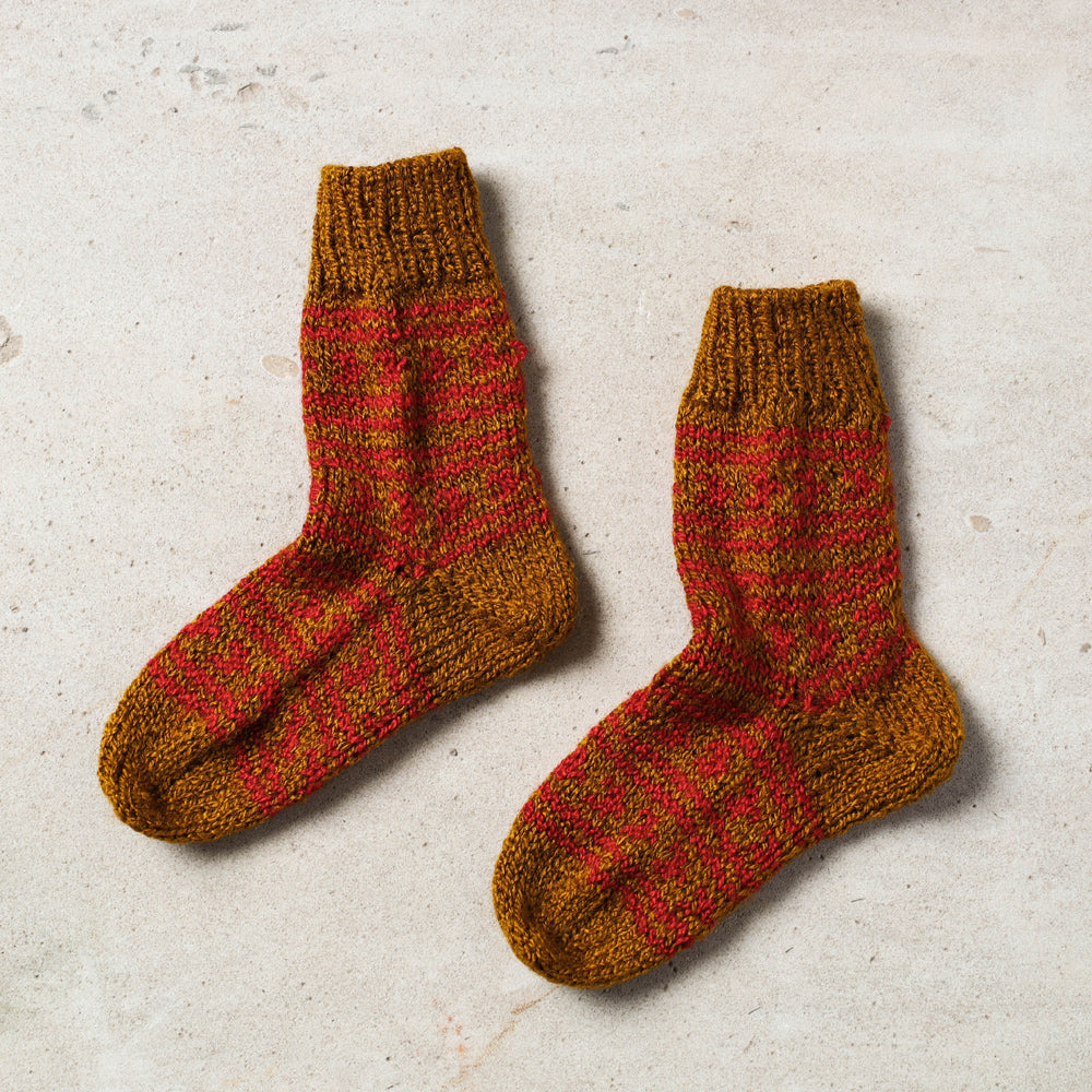 Brown Kumaun Hand Knitted Woolen Socks - Kids