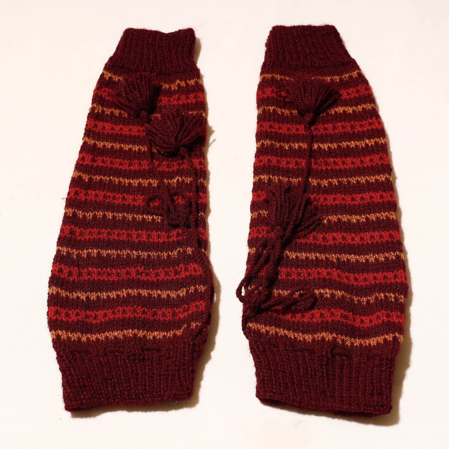 Kumaun Brown Hand Knitted Woolen Leg Warmer