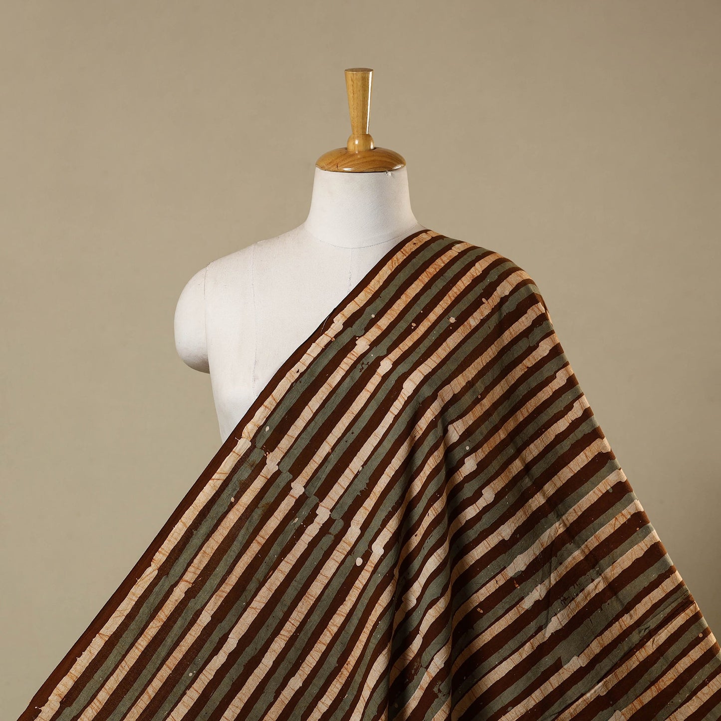 Brown - kutch batik cotton fabric 40 - handcrafted