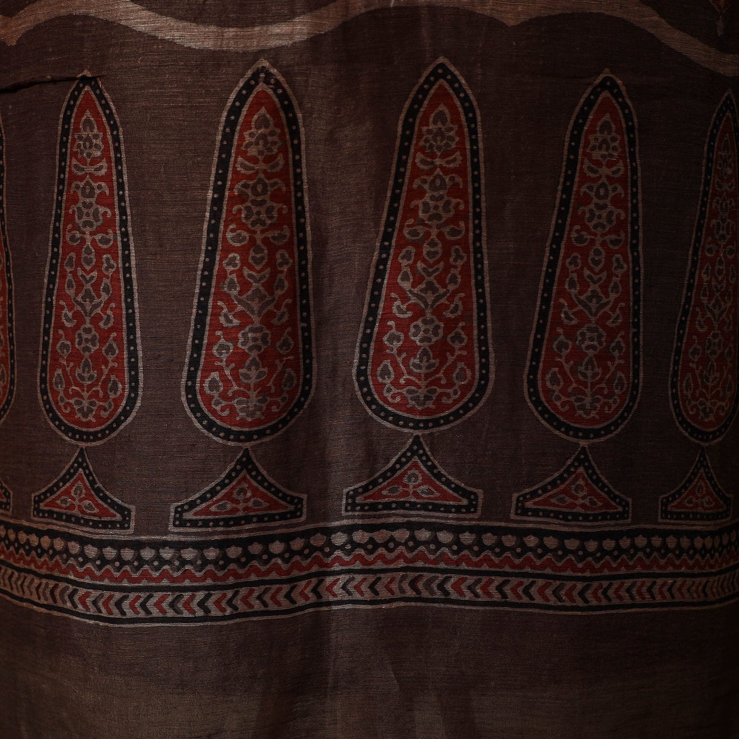 Kutch hand block ajrakh print natural dyed linen 2pc