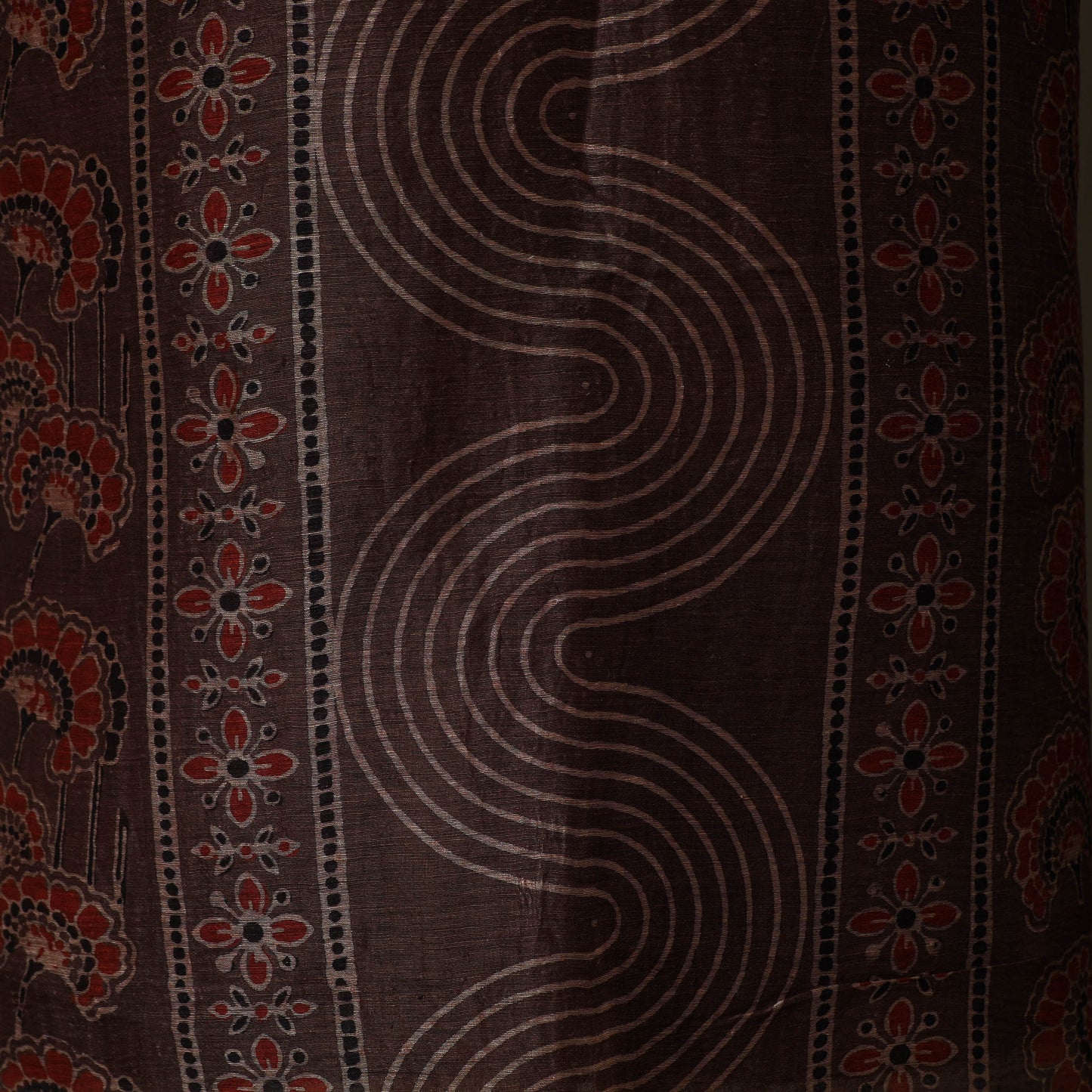 Kutch hand block ajrakh print natural dyed linen 2pc