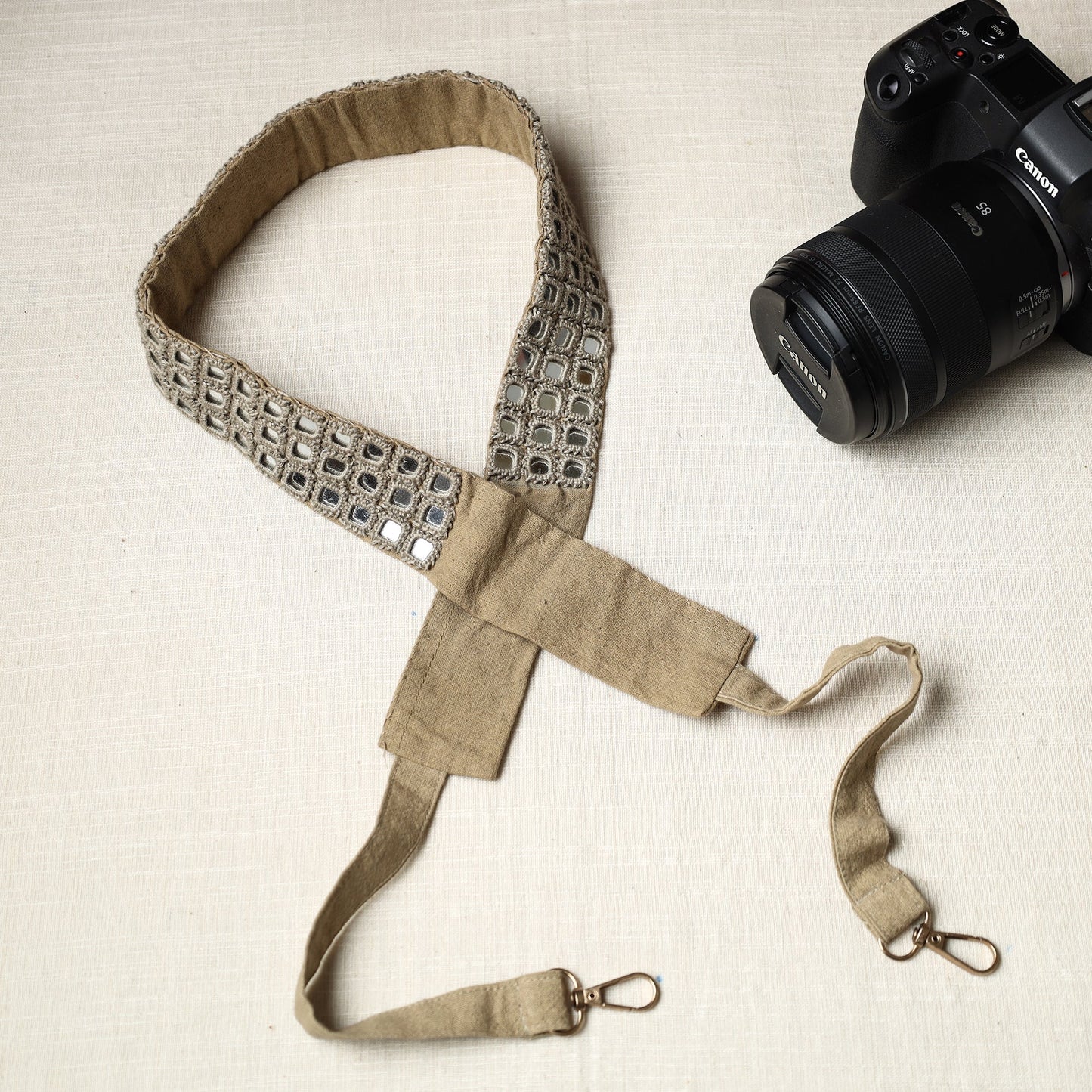 Mirror Work Kutch Embroidery Fabric Camera Belt