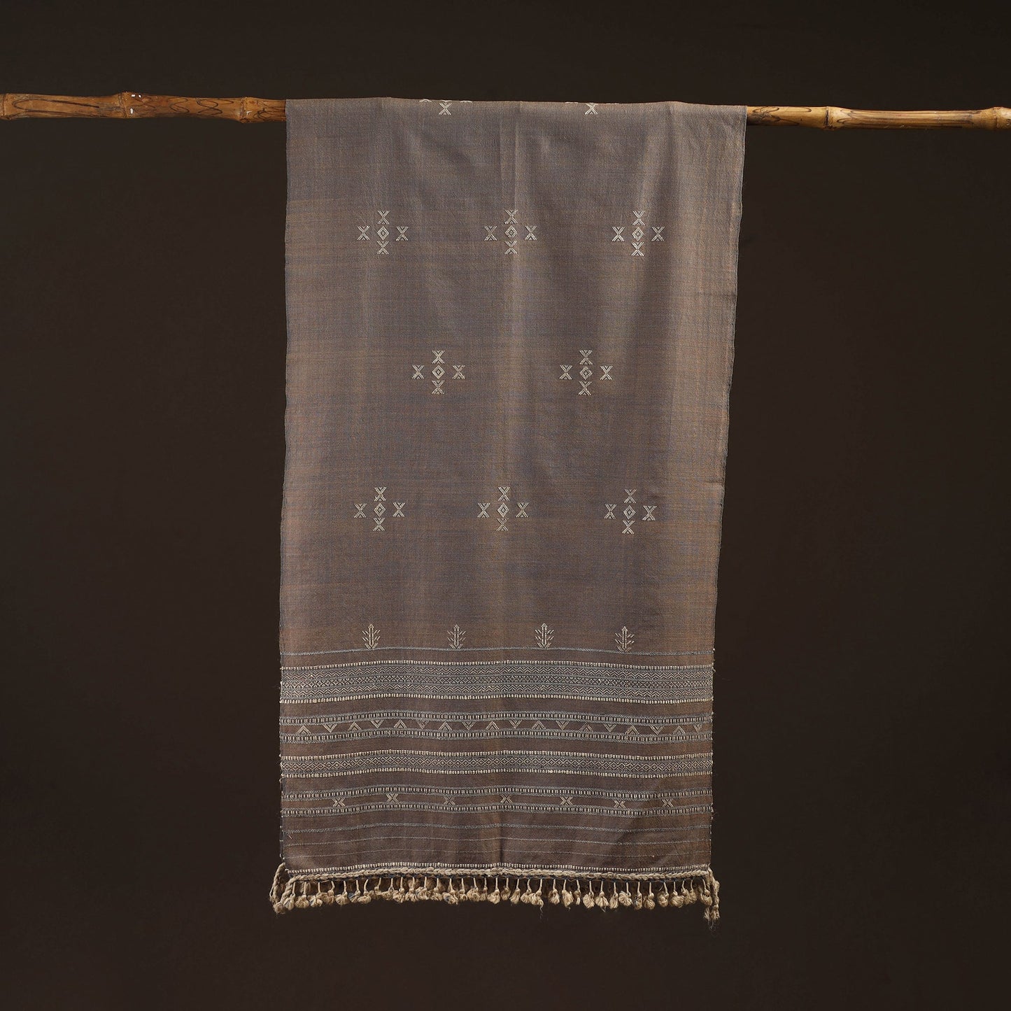 Kutch handwoven merino wool stole 53 - handcrafted