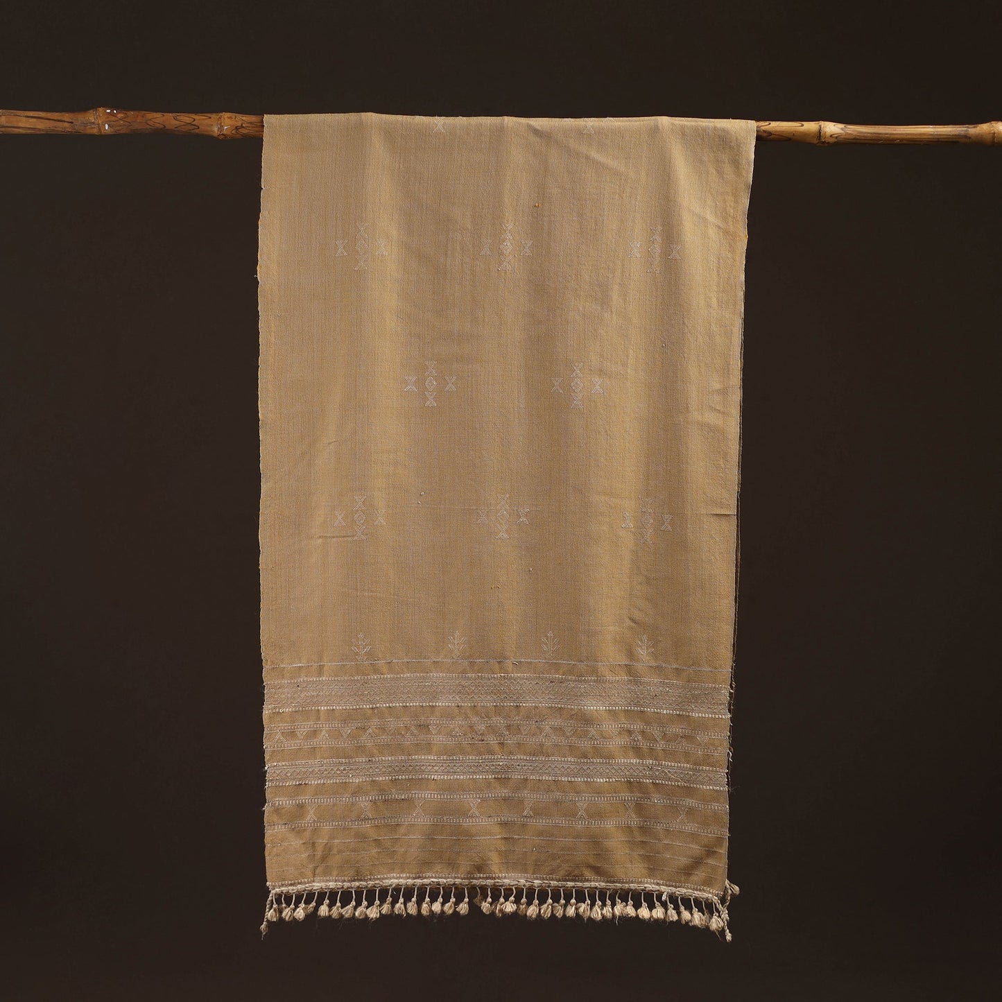 Kutch handwoven merino wool stole 57 - handcrafted