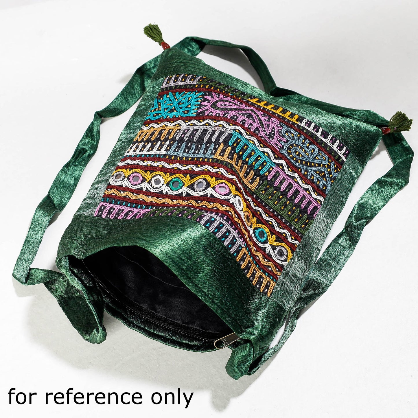 Buy Kutch Rabari Hand Embroidery Mashru Silk Sling Bag Online at iTokri.com