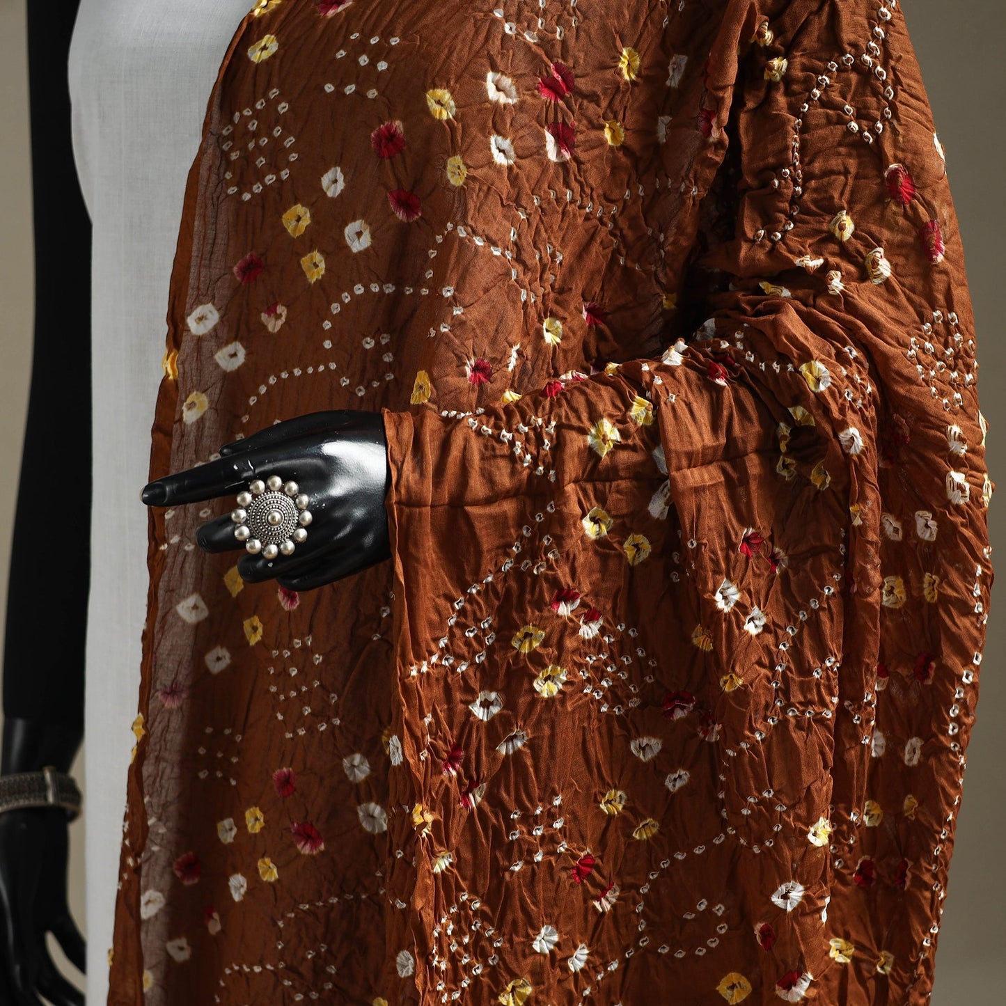 Kutch tie-dye cotton bandhani dupatta 66 - handcrafted