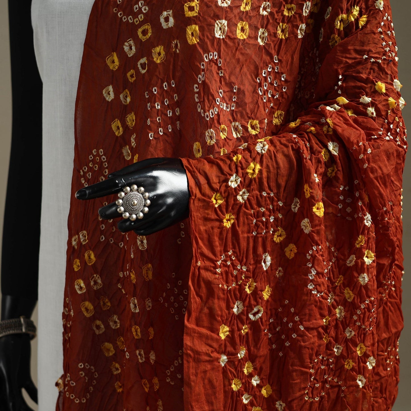 Kutch tie-dye cotton bandhani dupatta 81 - handcrafted