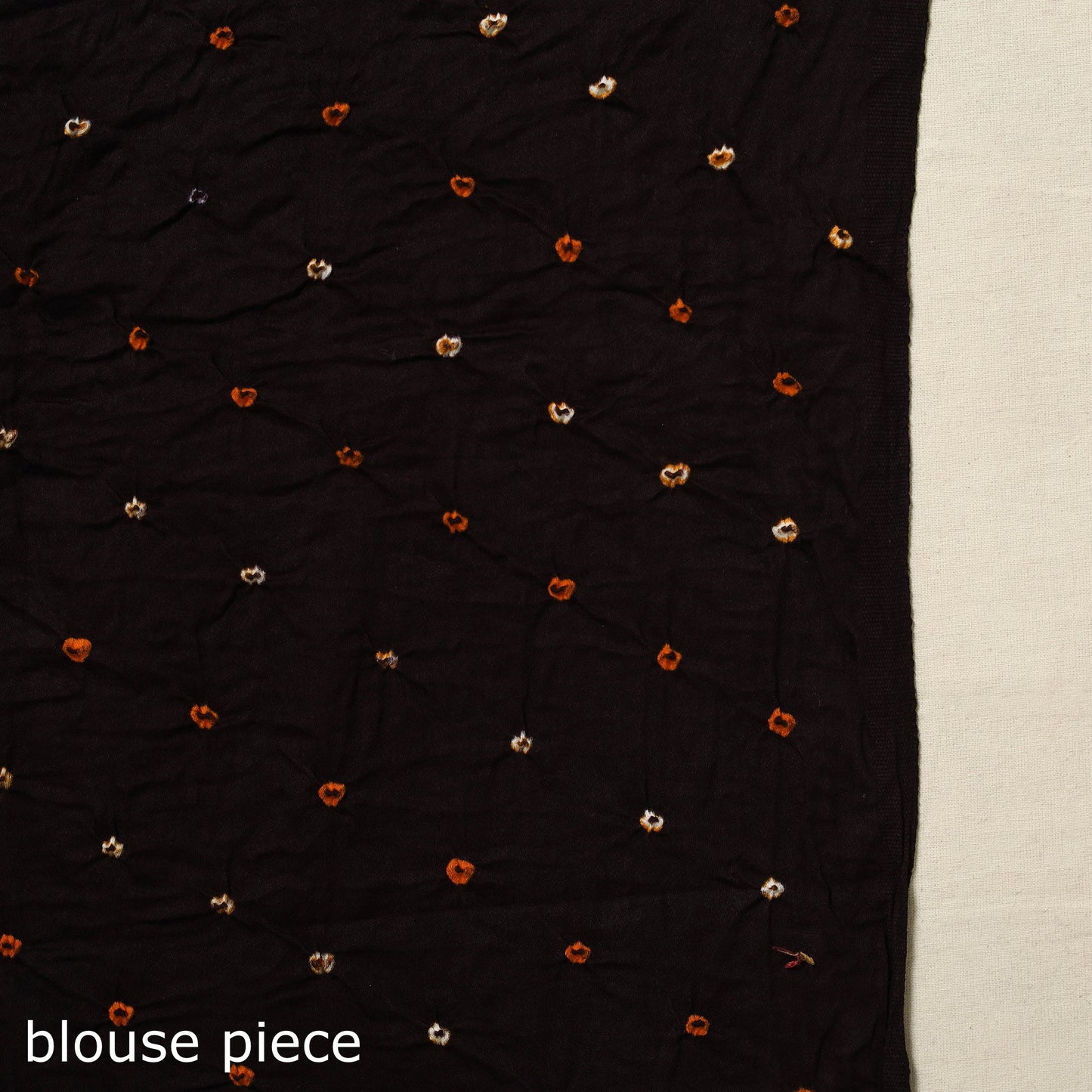 Brown - kutch tie-dye cotton bandhani saree 50 - handcrafted