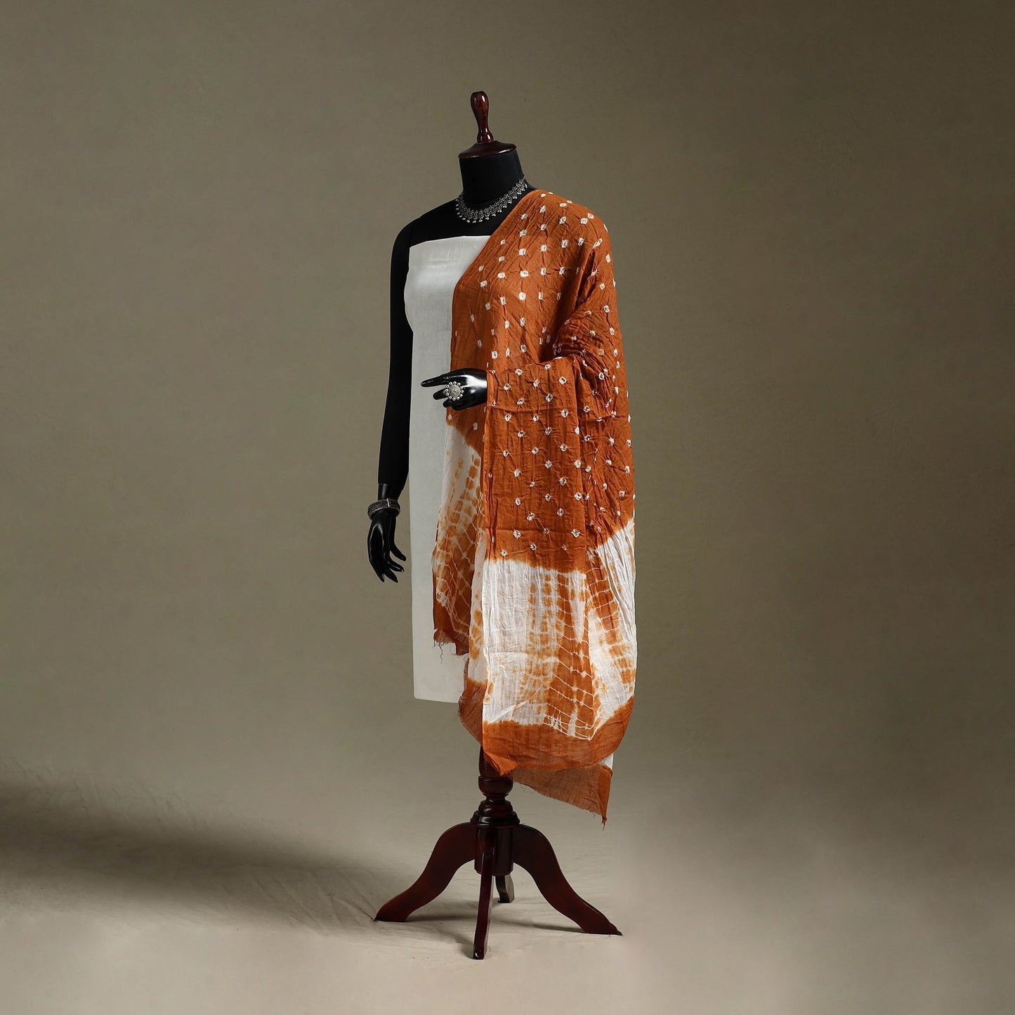 Kutch tie-dye mul cotton shibori bandhani dupatta 30