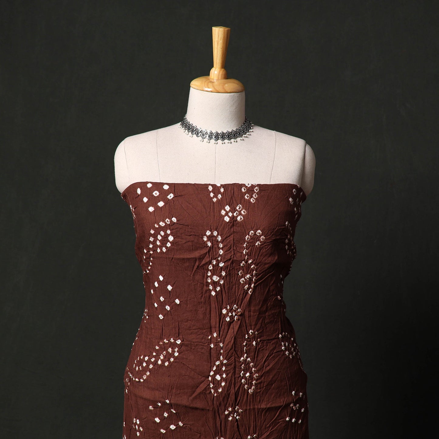 Kutch tie-dye satin cotton bandhani 3pc unstitched dress