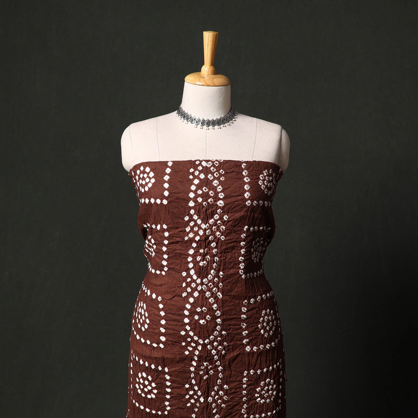 Kutch tie-dye satin cotton bandhani 3pc unstitched dress