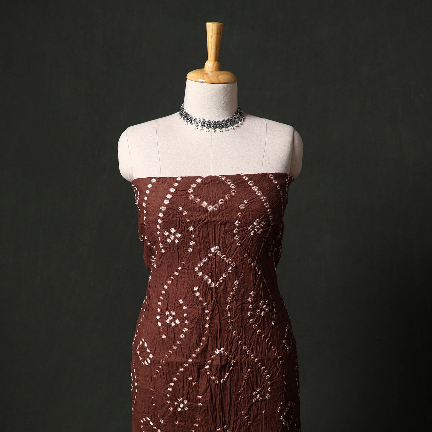Kutch tie-dye satin cotton bandhani 3pc unstitched dress