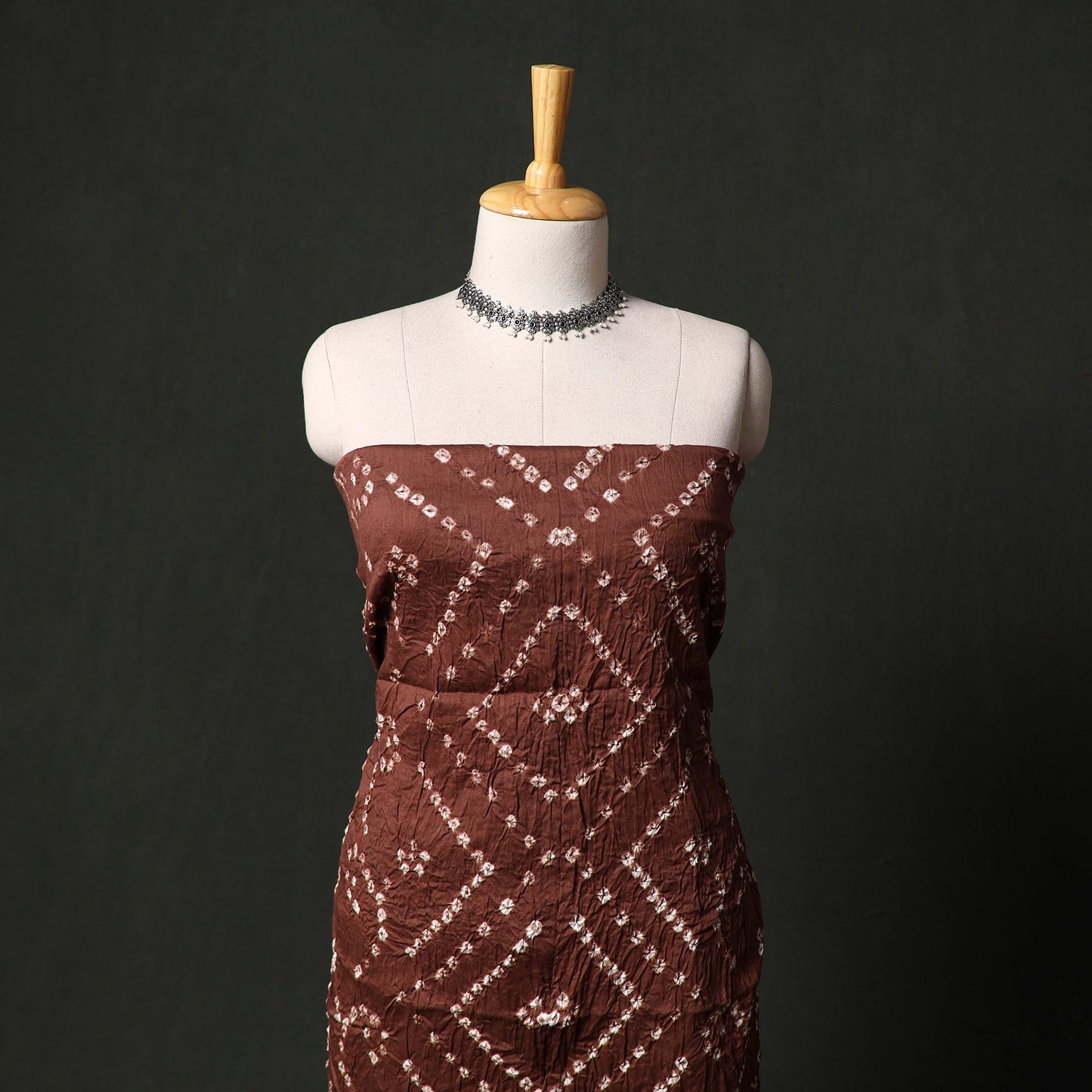 Kutch tie-dye satin cotton bandhani 3pc unstitched dress