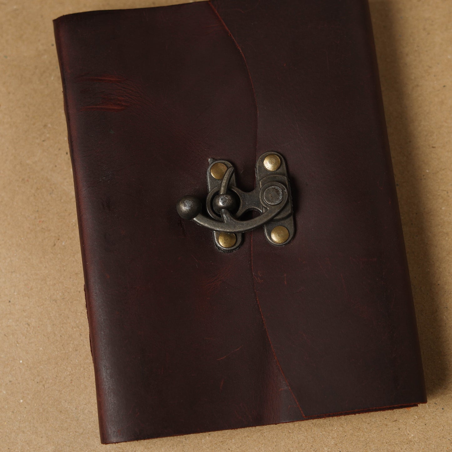 Brown - leather cover handmade paper notebook 07