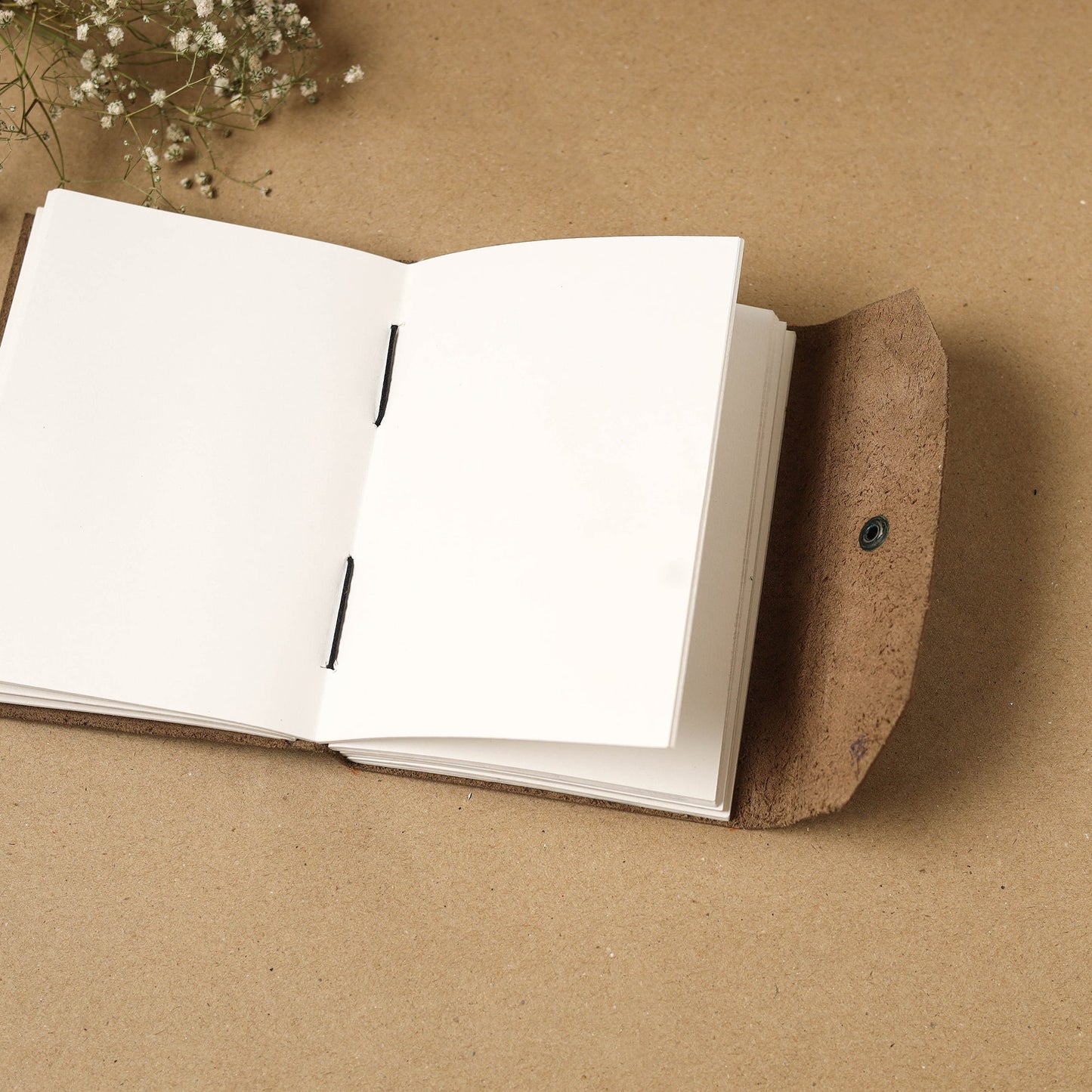 Brown - leather cover handmade paper notebook 11