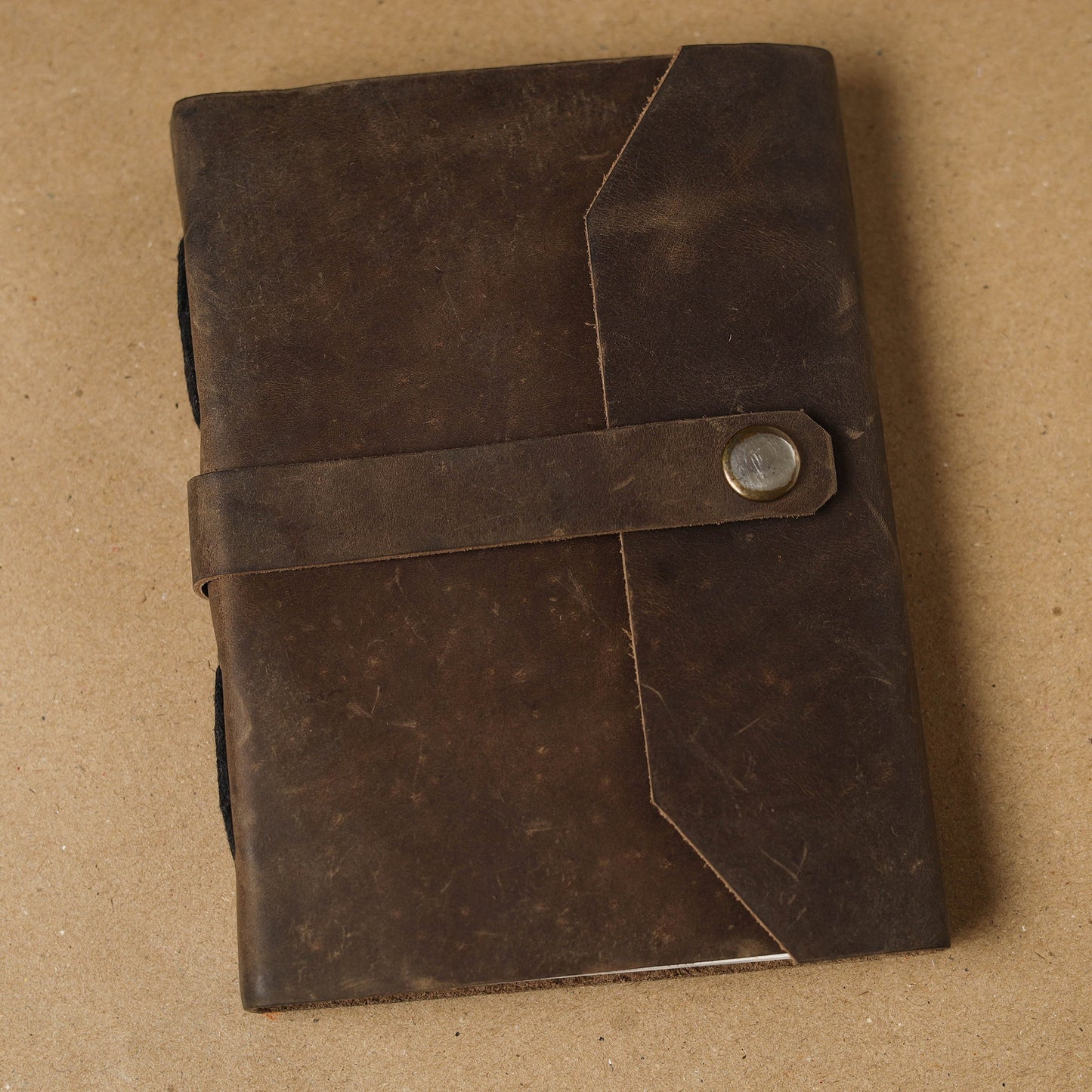 Brown - leather cover handmade paper notebook 11