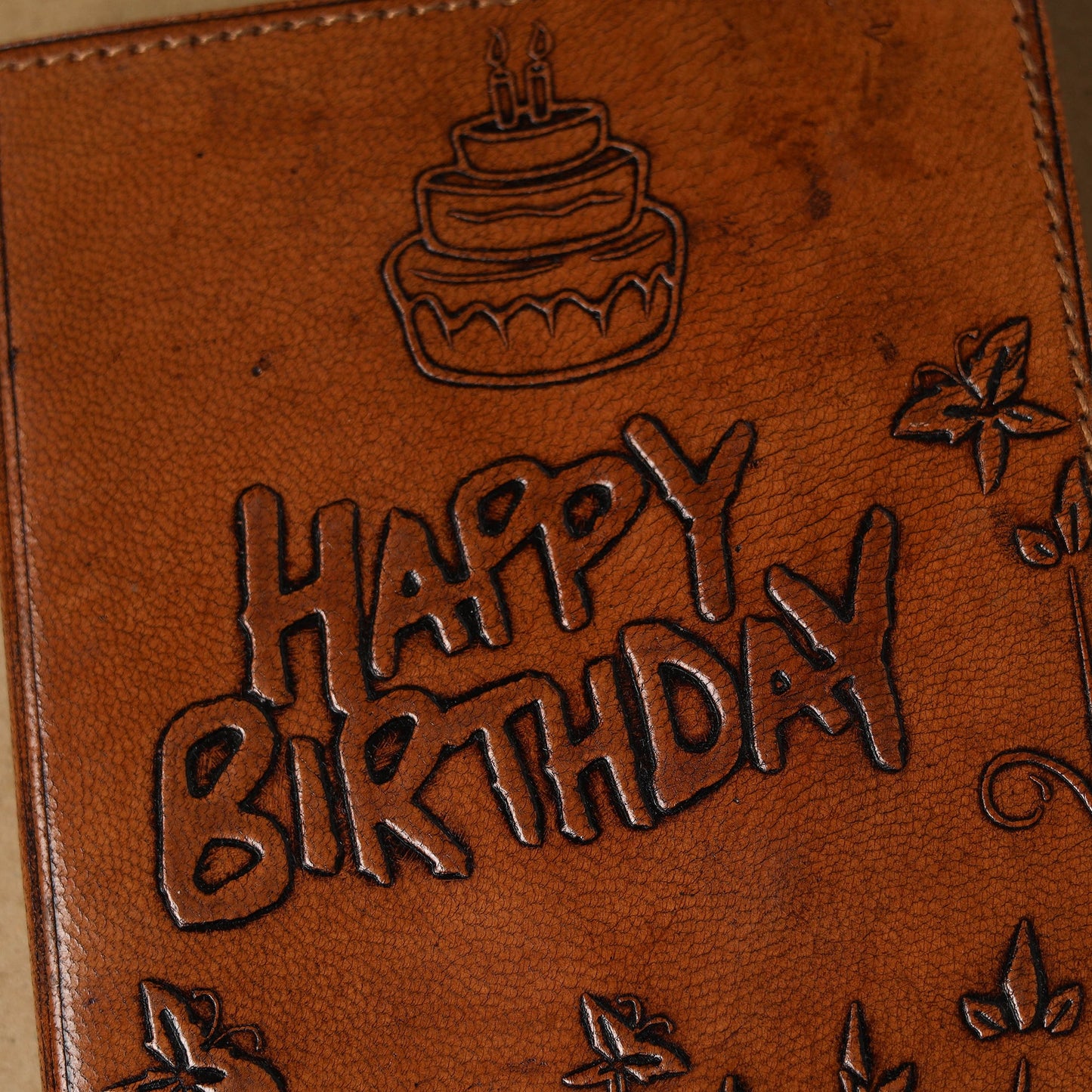Brown - leather cover handmade paper notebook 19