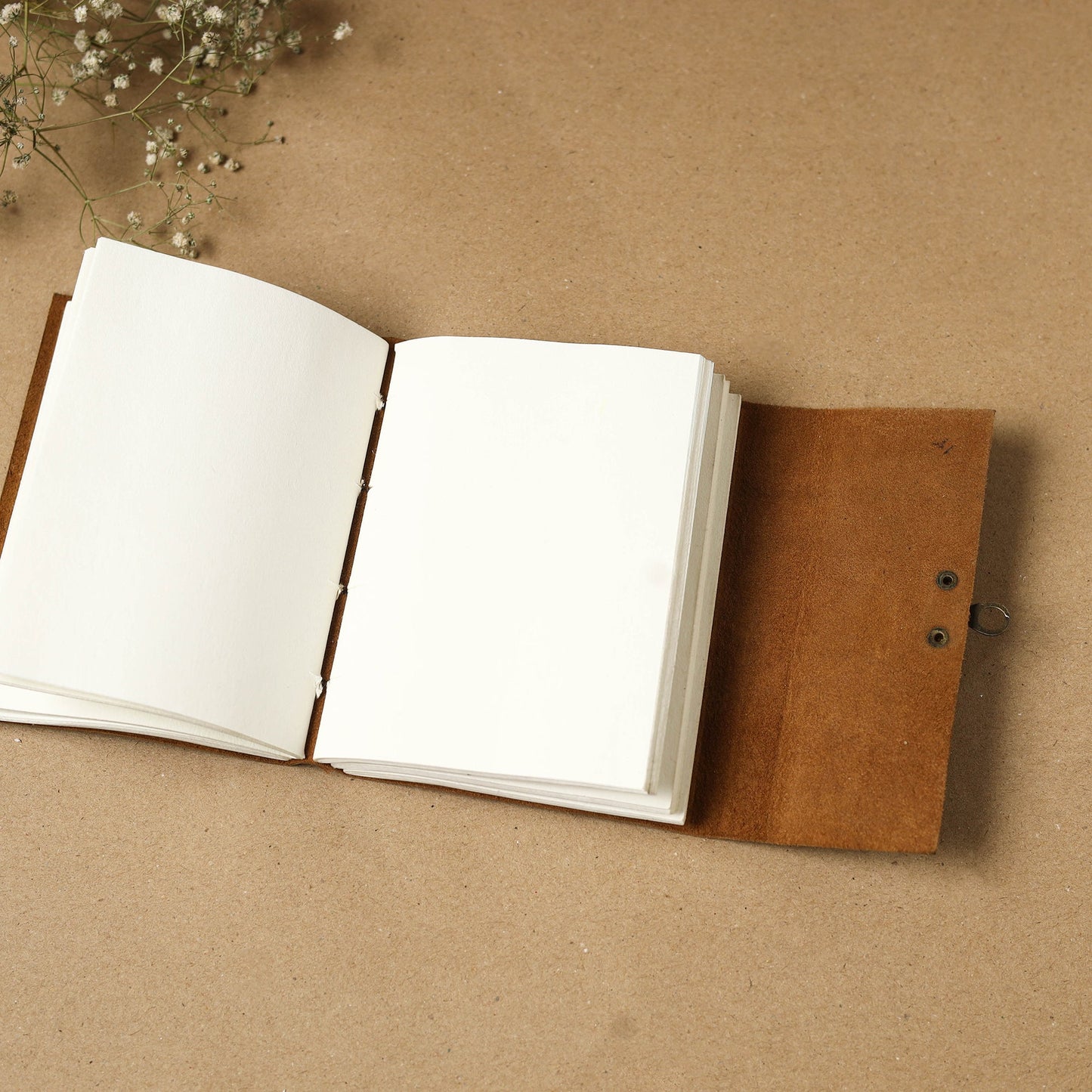 Brown - leather cover handmade paper notebook 22