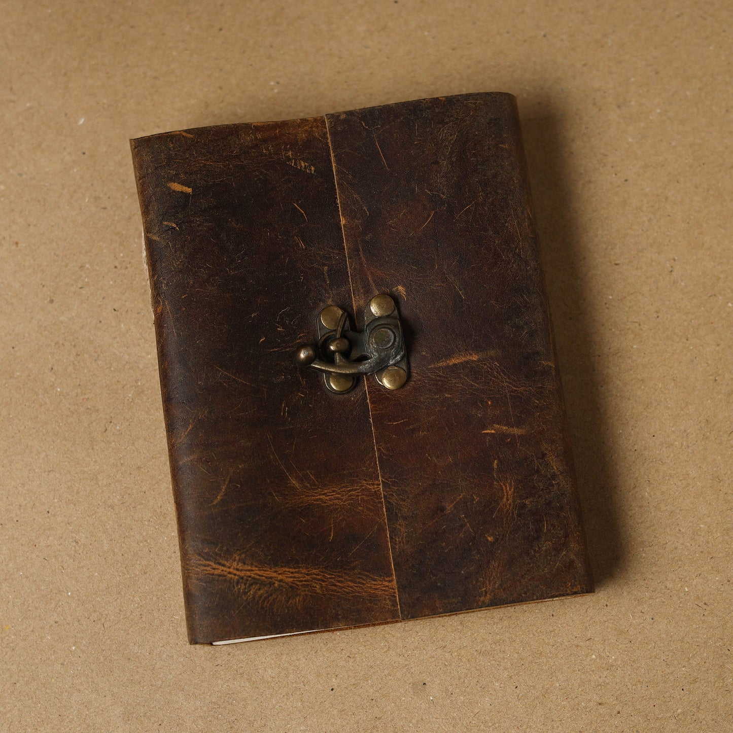 Brown - leather cover handmade paper notebook 22