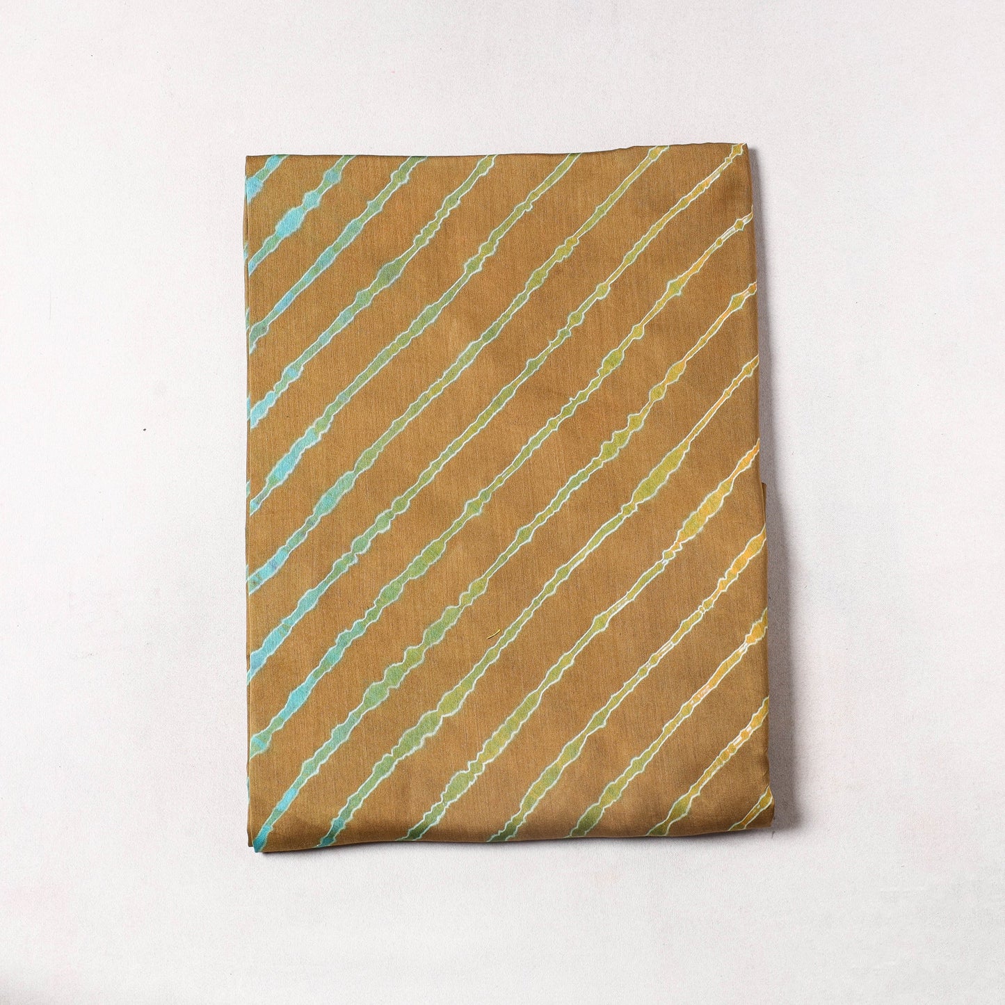Brown Leheriya Tie-Dye Chanderi Silk Precut Fabric