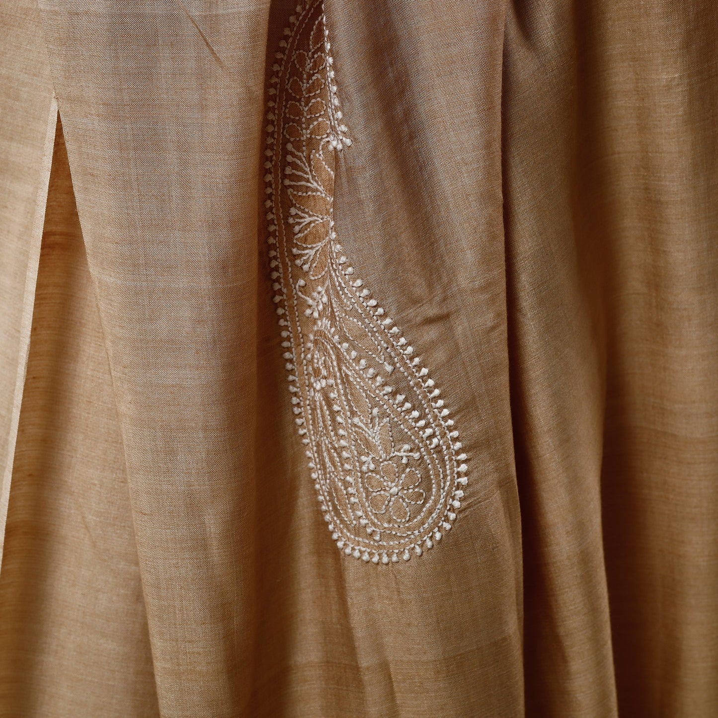 Lucknow Chikankari Heavy Hand Embroidery Silk Cotton Dupatta