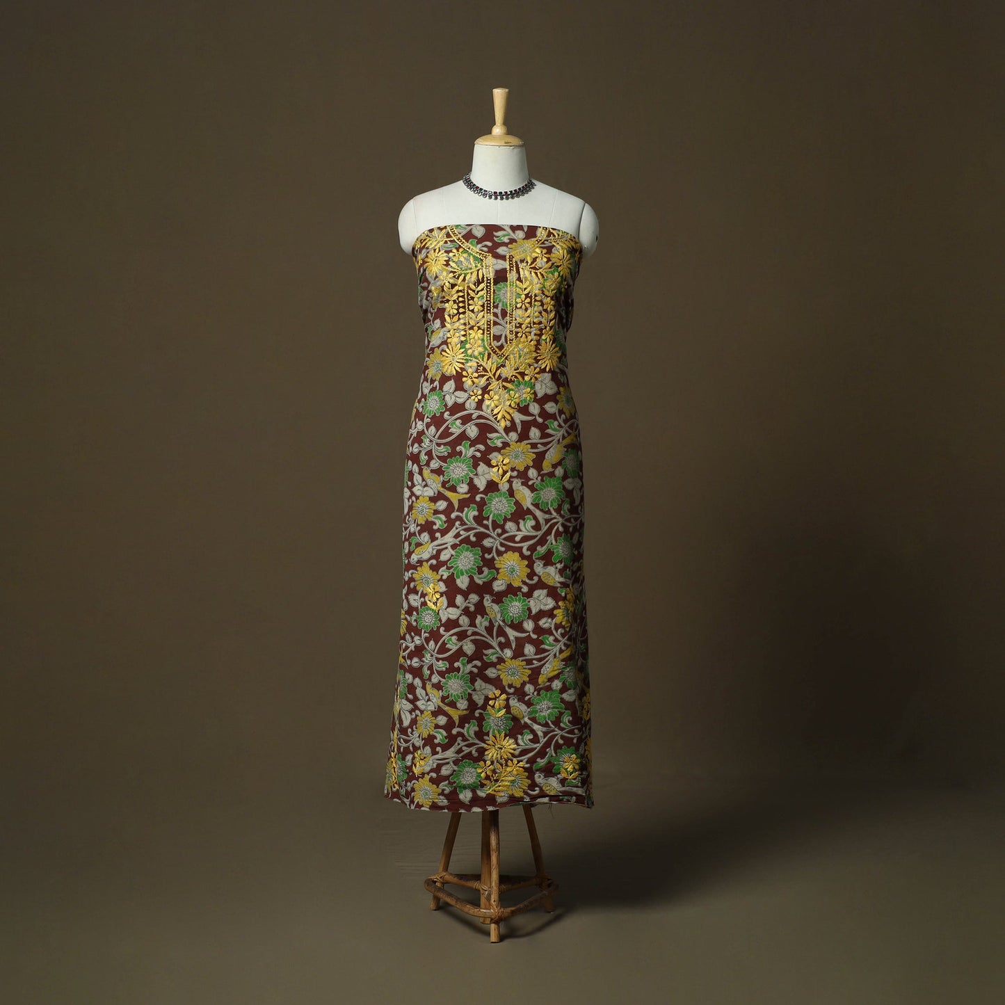 Lucknowi chikankari hand work kalamkari unstitched kurta