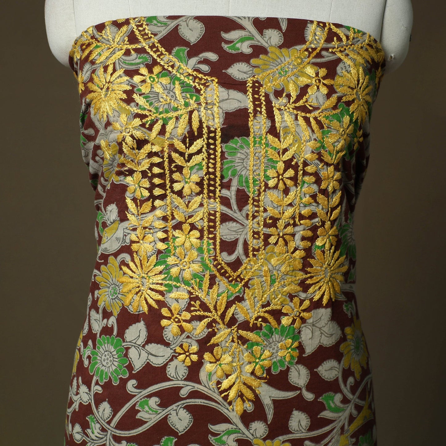 Lucknowi chikankari hand work kalamkari unstitched kurta