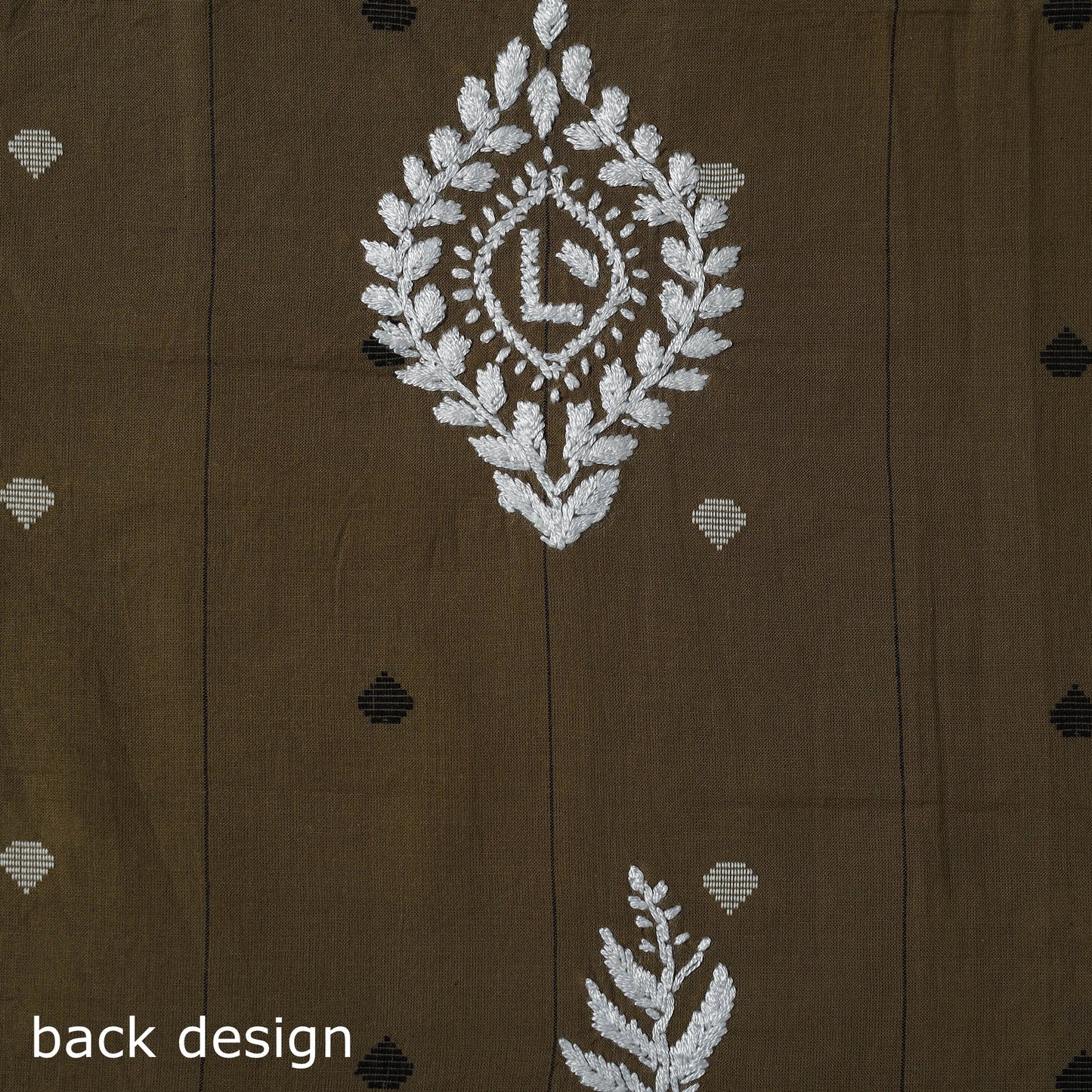 Black - lucknowi chikankari work jacquard unstitched kurta