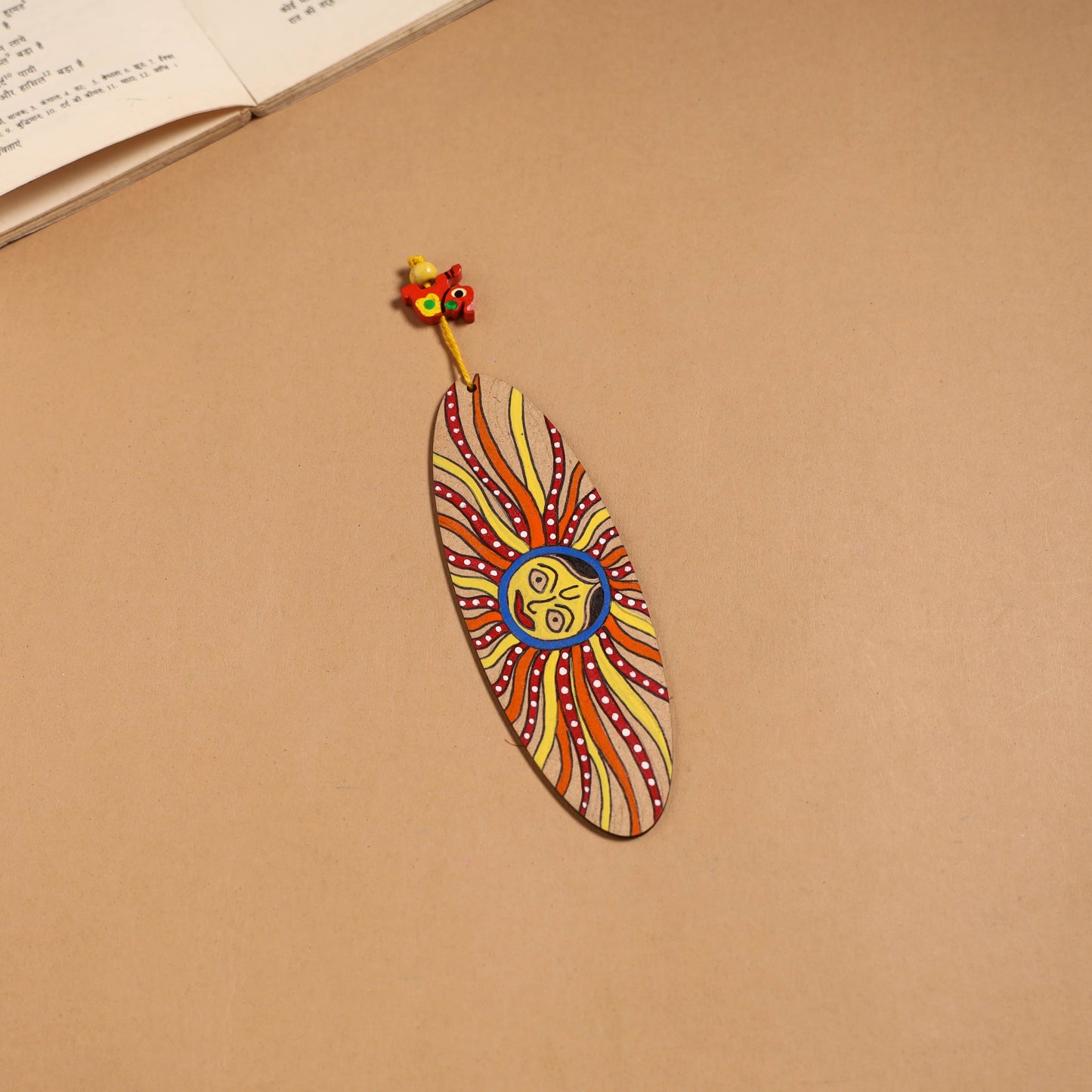 Multicolor - madhubani handpainted wooden bookmark 40