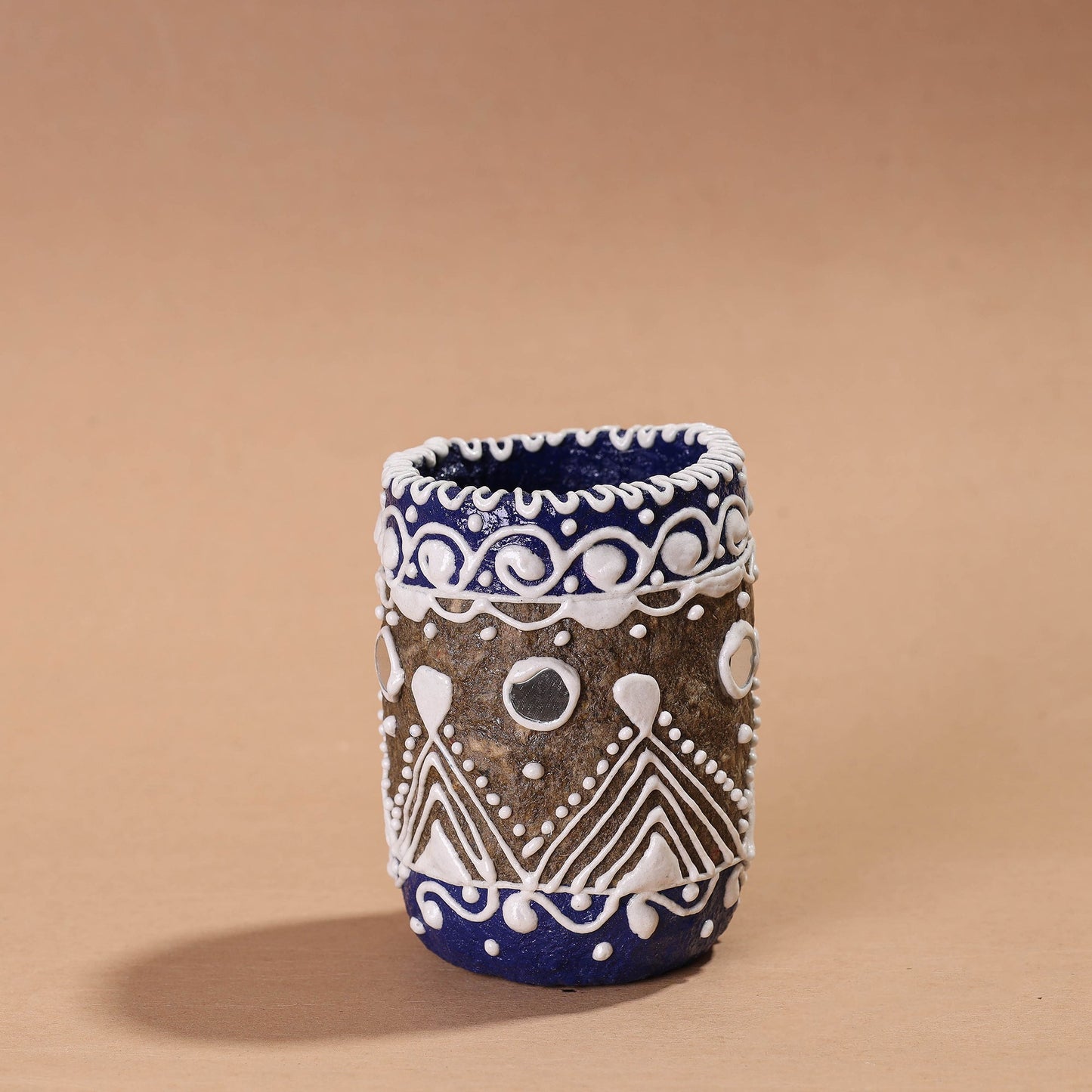 Mandana Art Handpainted Paper Mache Pen Stand