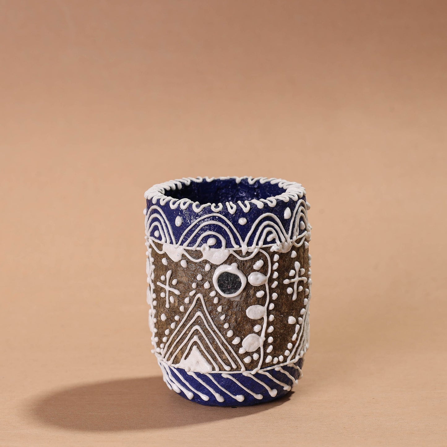 Mandana Art Handpainted Paper Mache Pen Stand