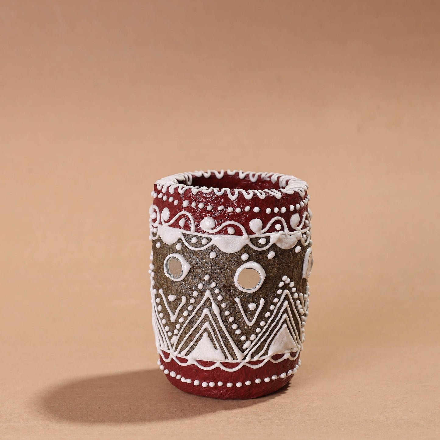Mandana Art Handpainted Paper Mache Pen Stand