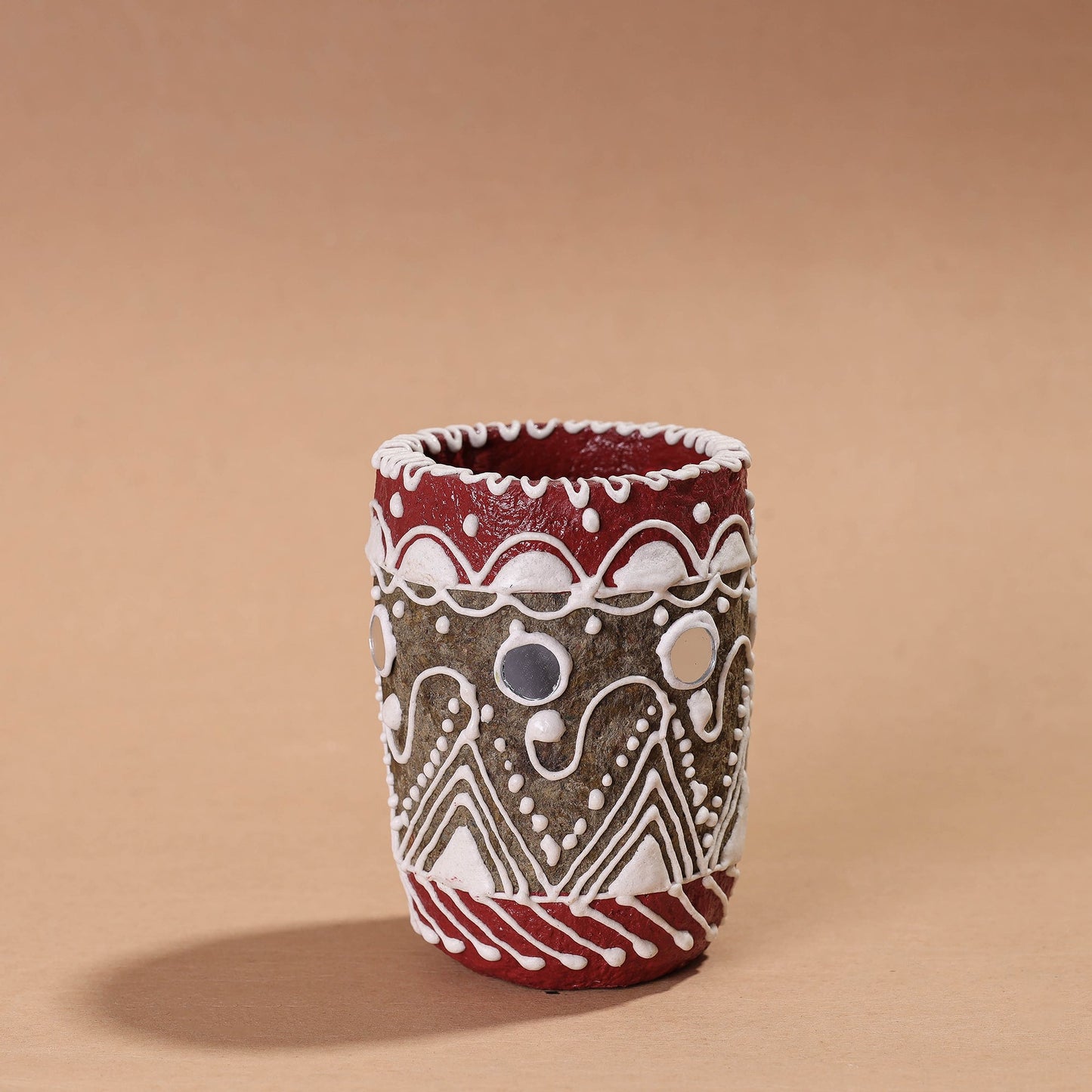 Mandana Art Handpainted Paper Mache Pen Stand