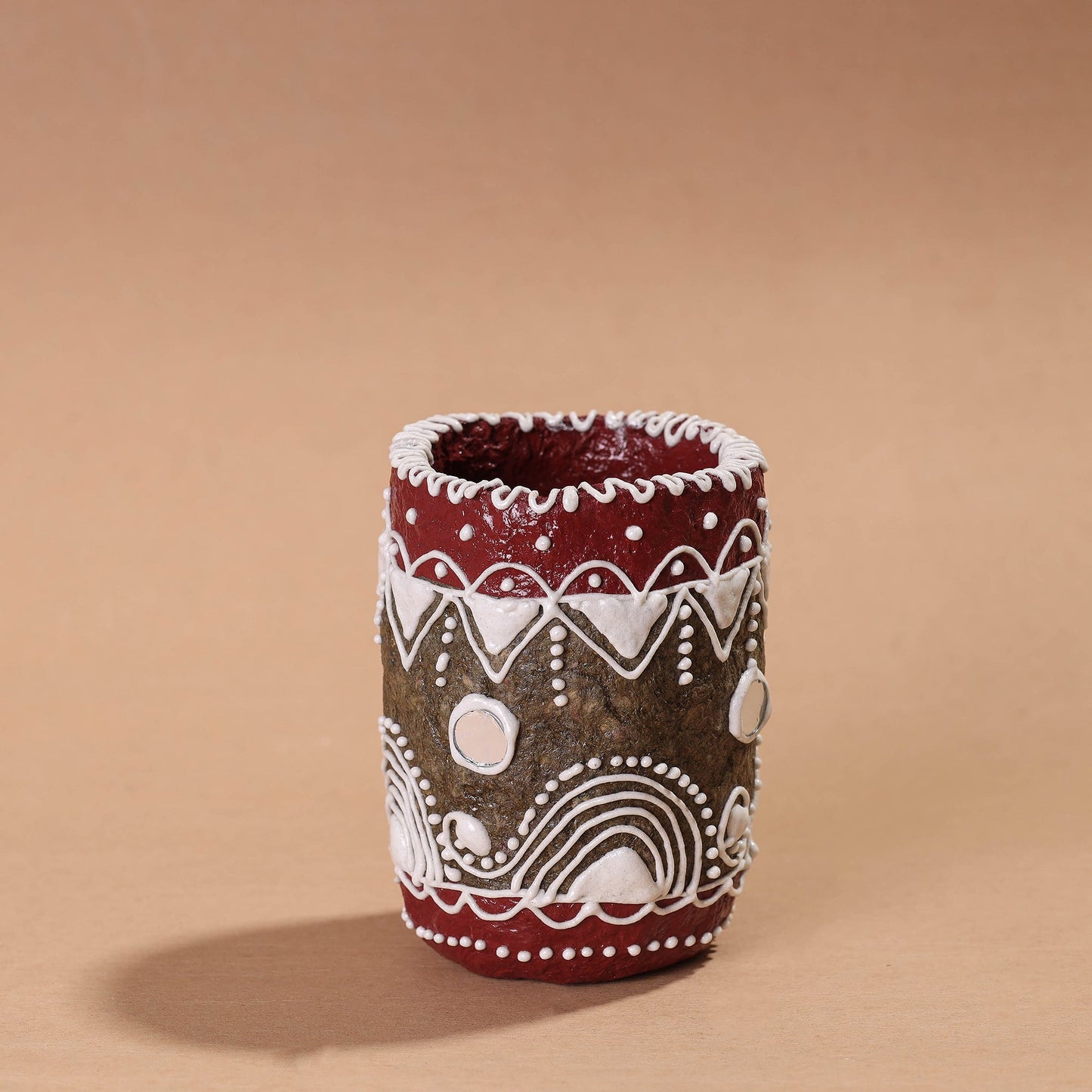 Mandana Art Handpainted Paper Mache Pen Stand