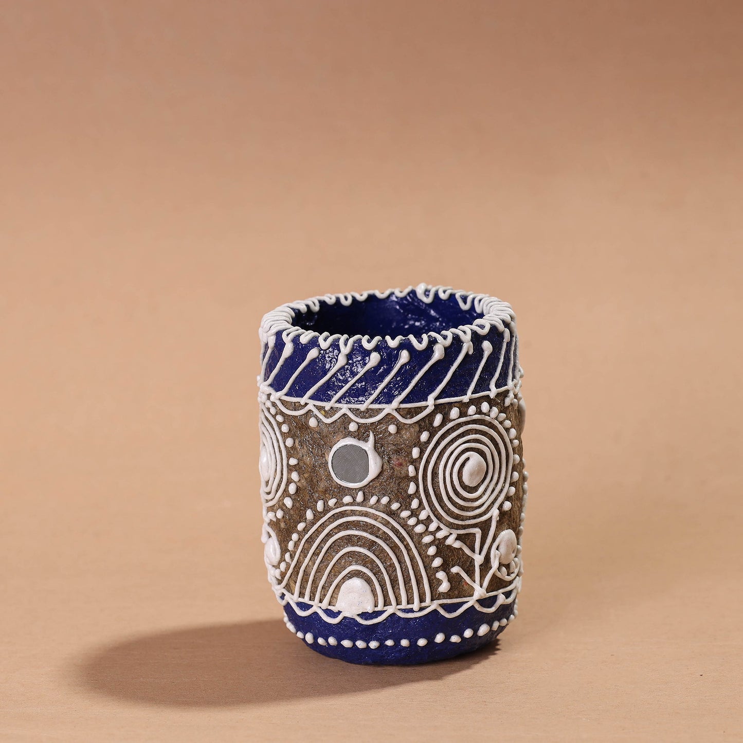 Mandana Art Handpainted Paper Mache Pen Stand
