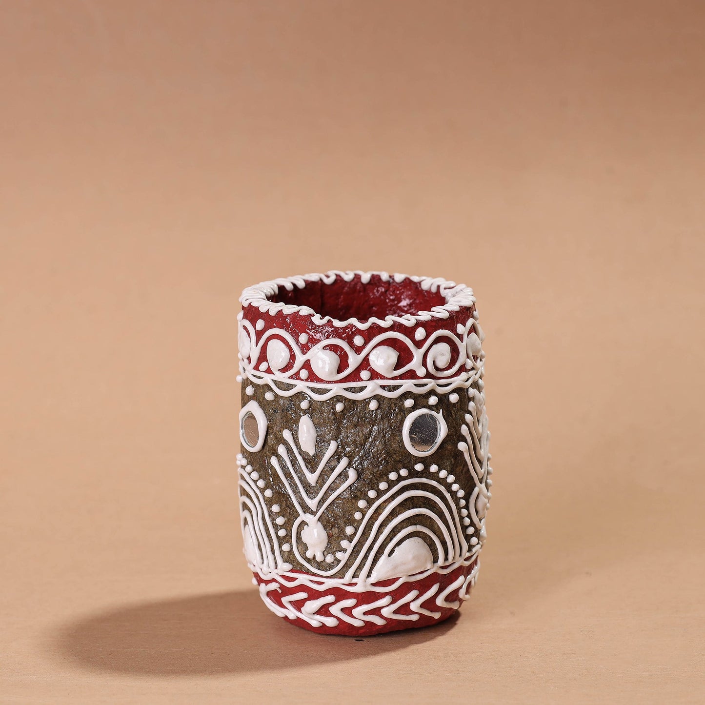 Mandana Art Handpainted Paper Mache Pen Stand