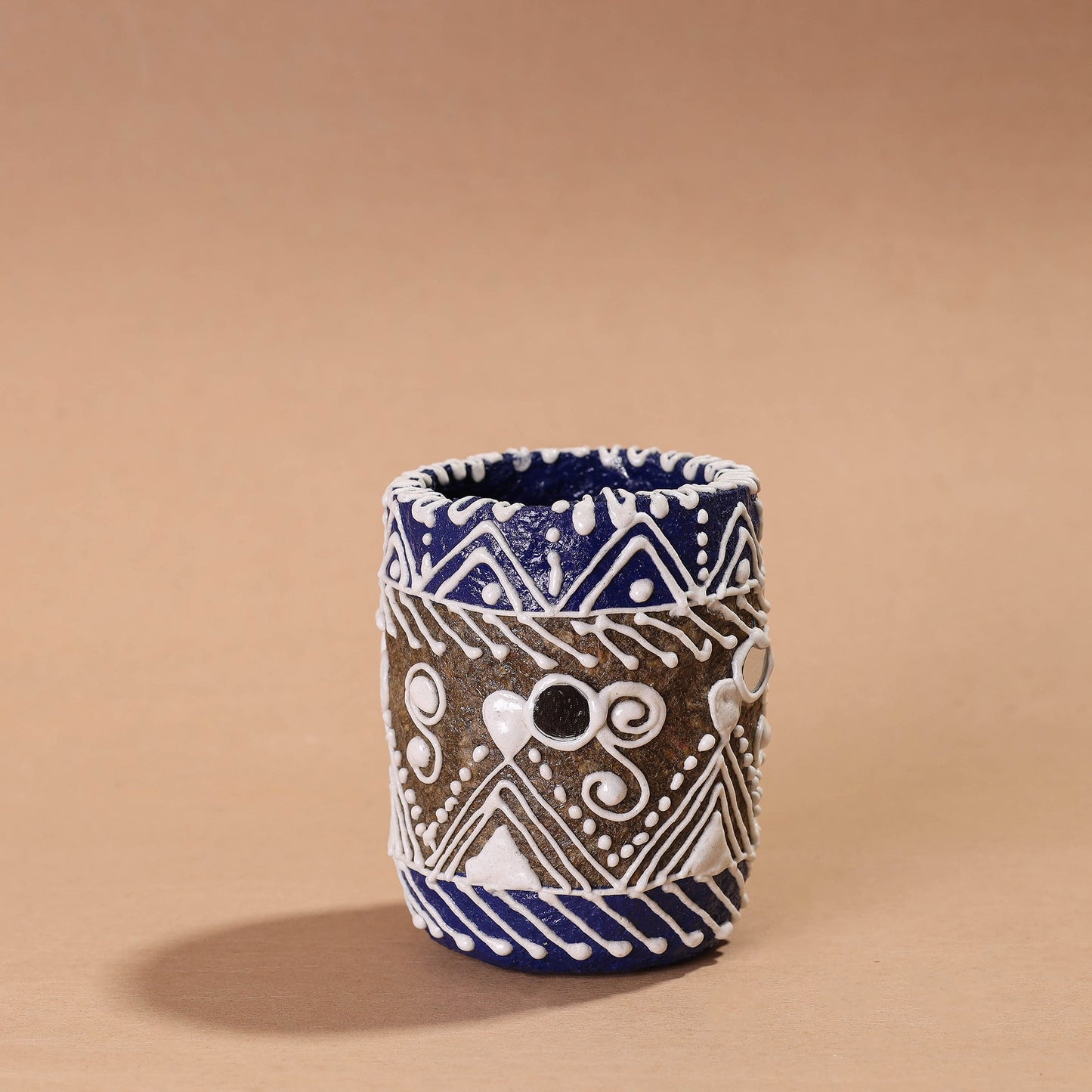 Mandana Art Handpainted Paper Mache Pen Stand