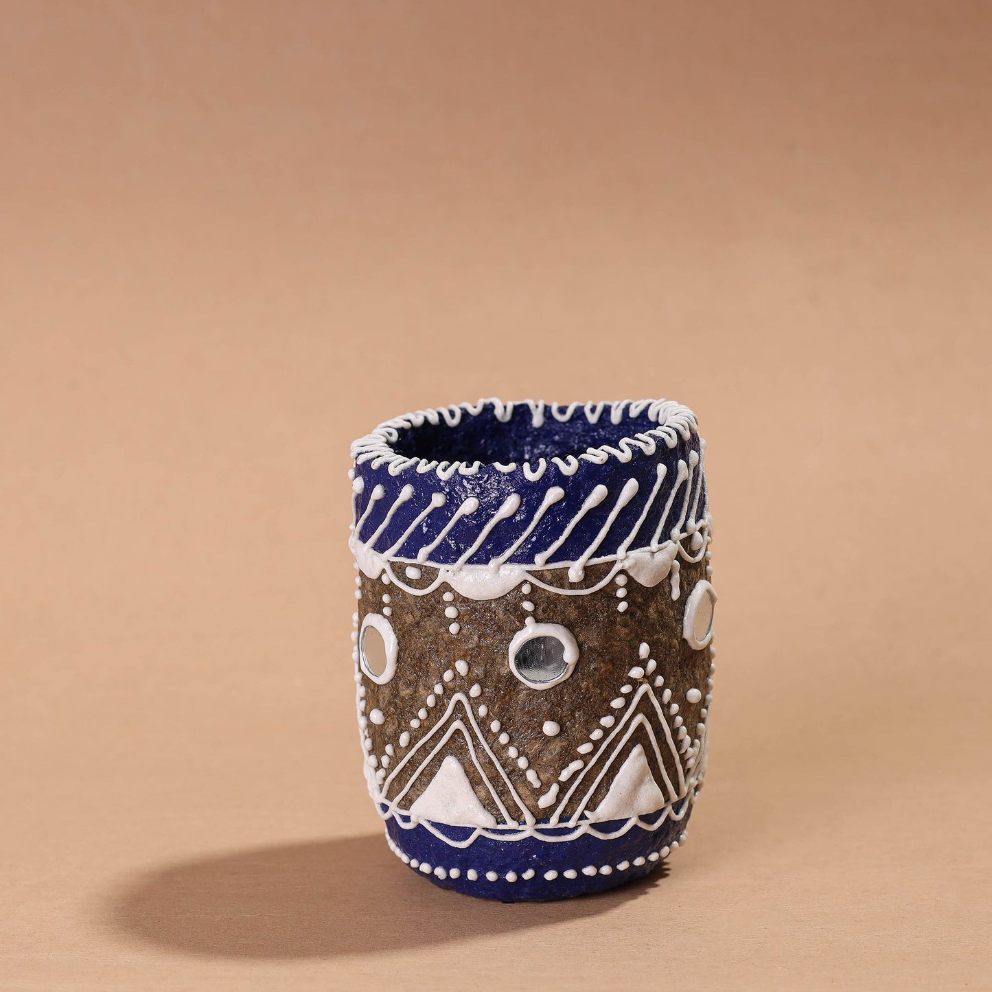 Mandana Art Handpainted Paper Mache Pen Stand