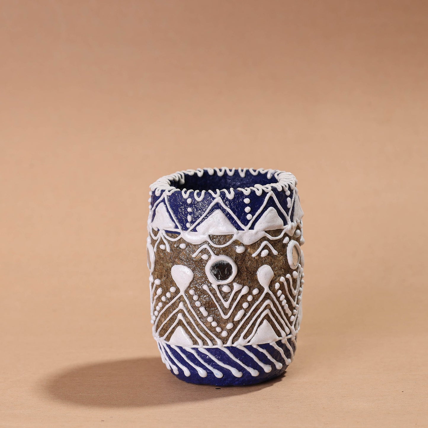 Mandana Art Handpainted Paper Mache Pen Stand