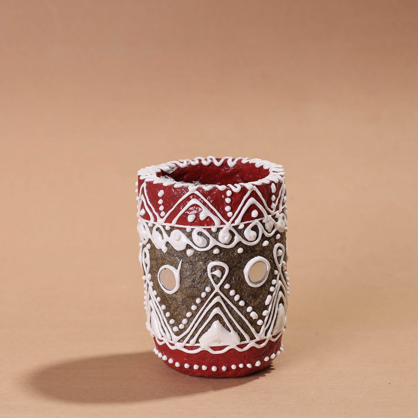 Mandana Art Handpainted Paper Mache Pen Stand