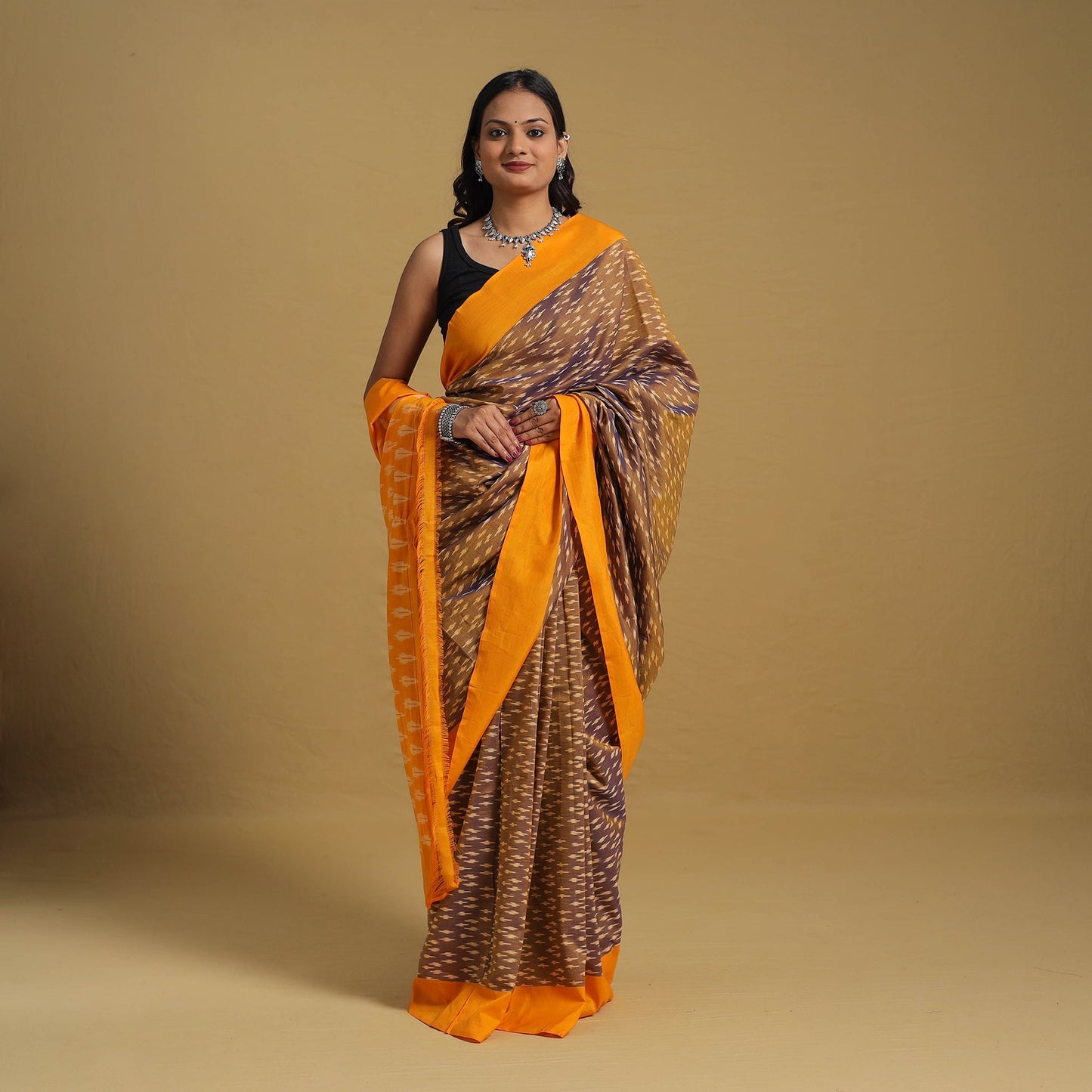 Mercerised Cotton Handloom Pochampally Ikat Saree