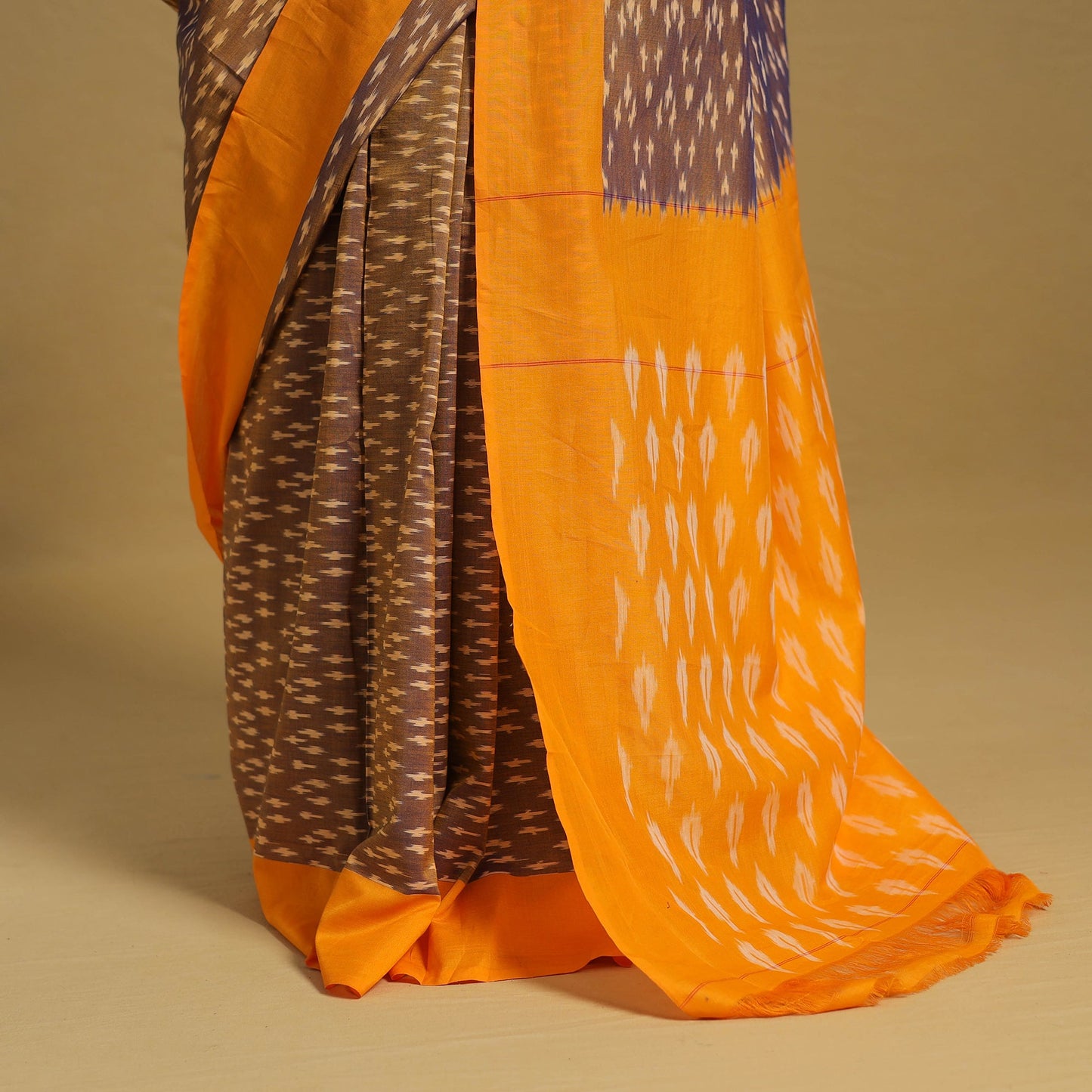 Mercerised Cotton Handloom Pochampally Ikat Saree