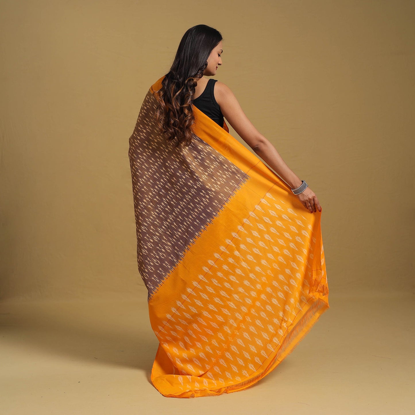 Mercerised Cotton Handloom Pochampally Ikat Saree