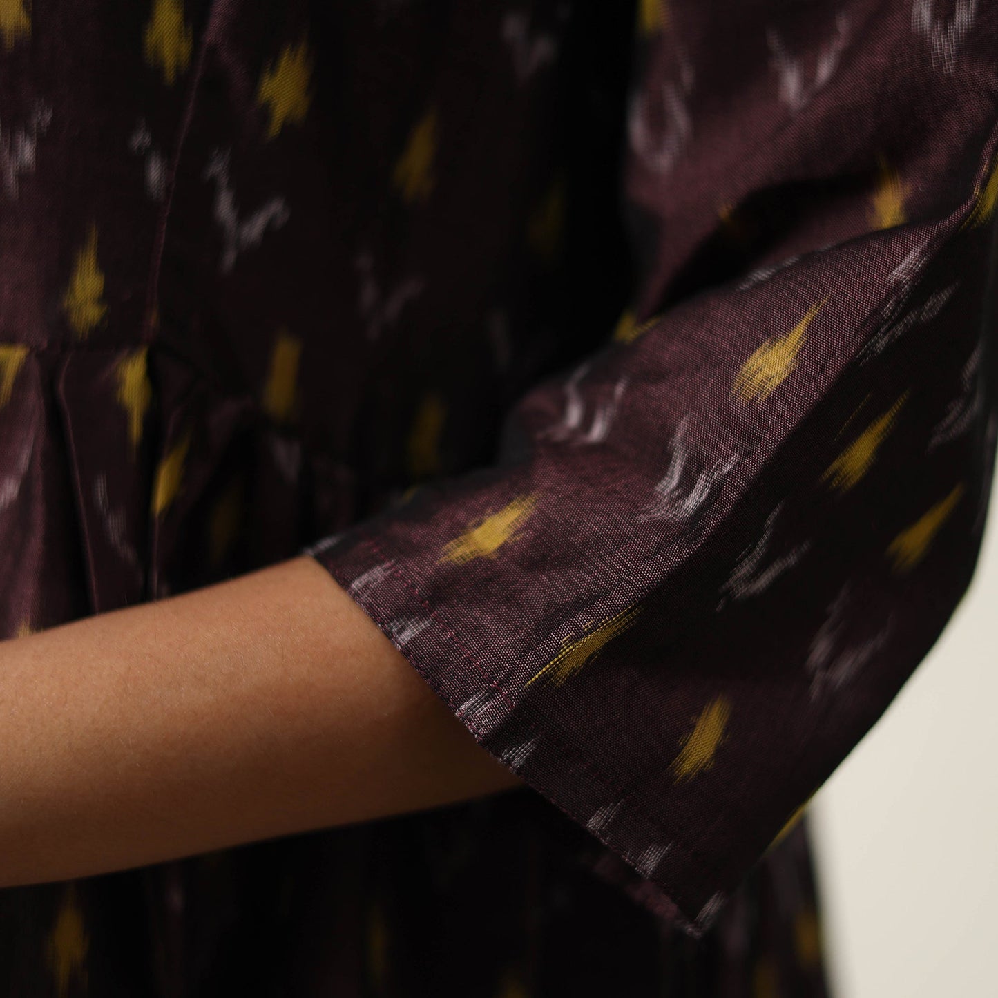 Mercerized Cotton Flared Pochampally Ikat Dress